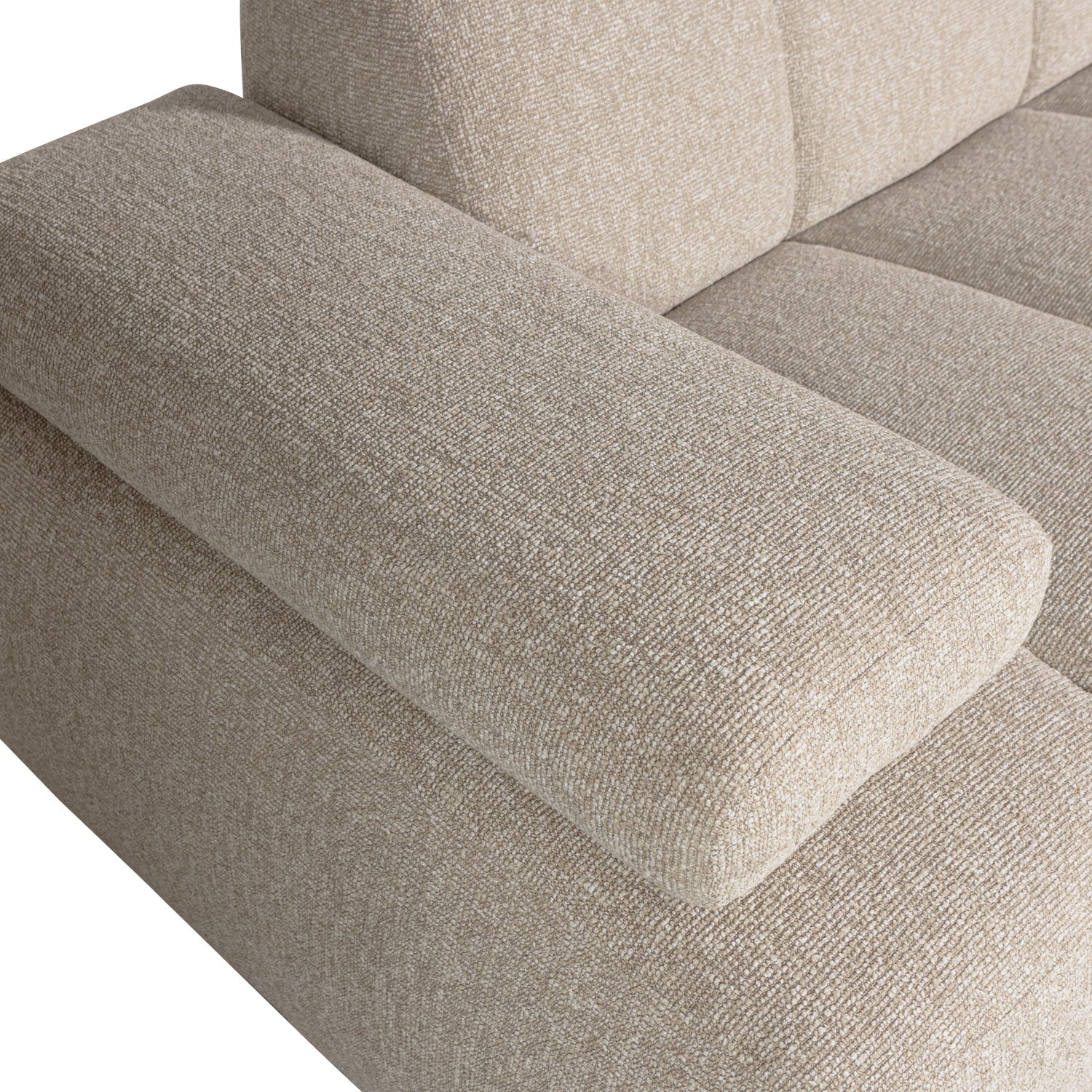 Right-facing modular corner sofa MOJO beige mélange bouclé