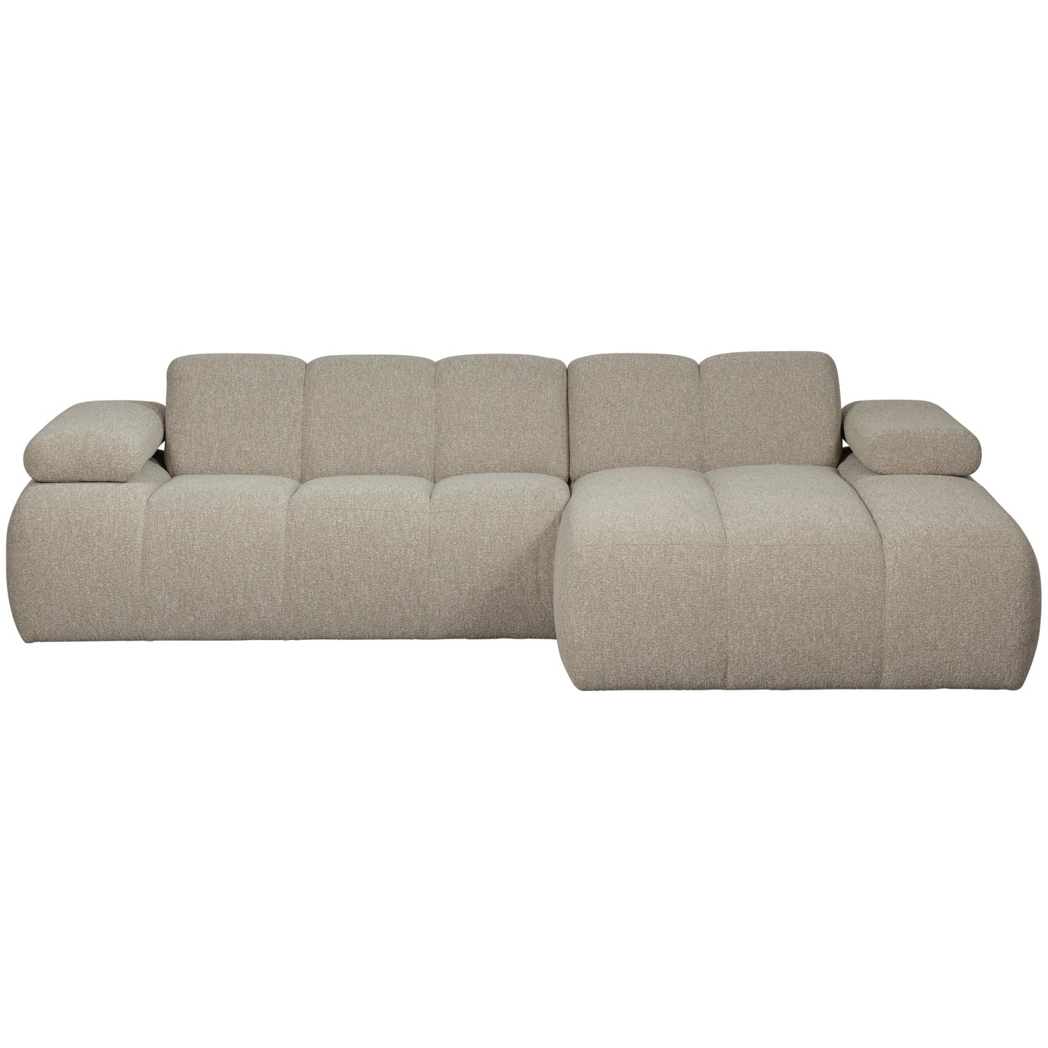 Right-facing modular corner sofa MOJO beige mélange bouclé