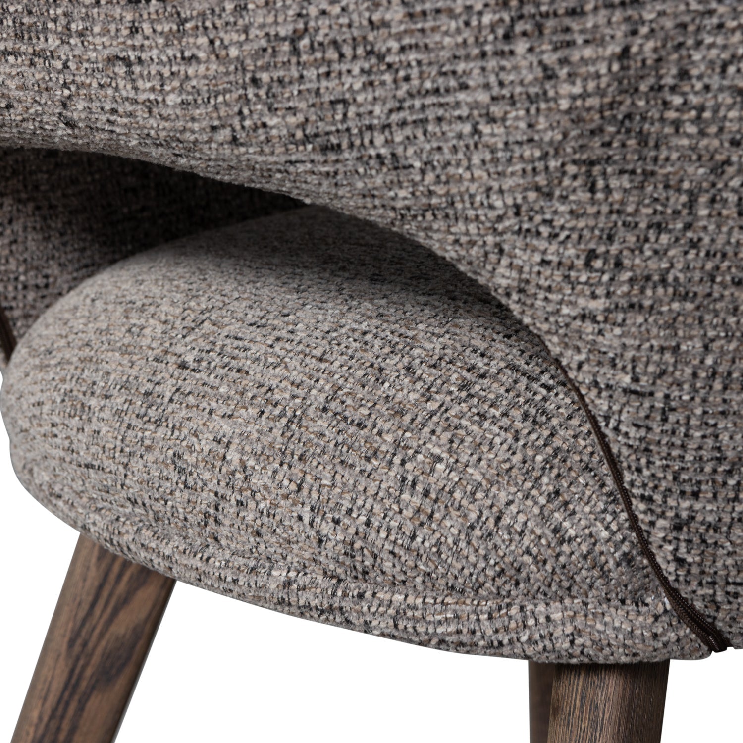 Krzesło MURAT taupe z ciemnobrązową dębową podstawą