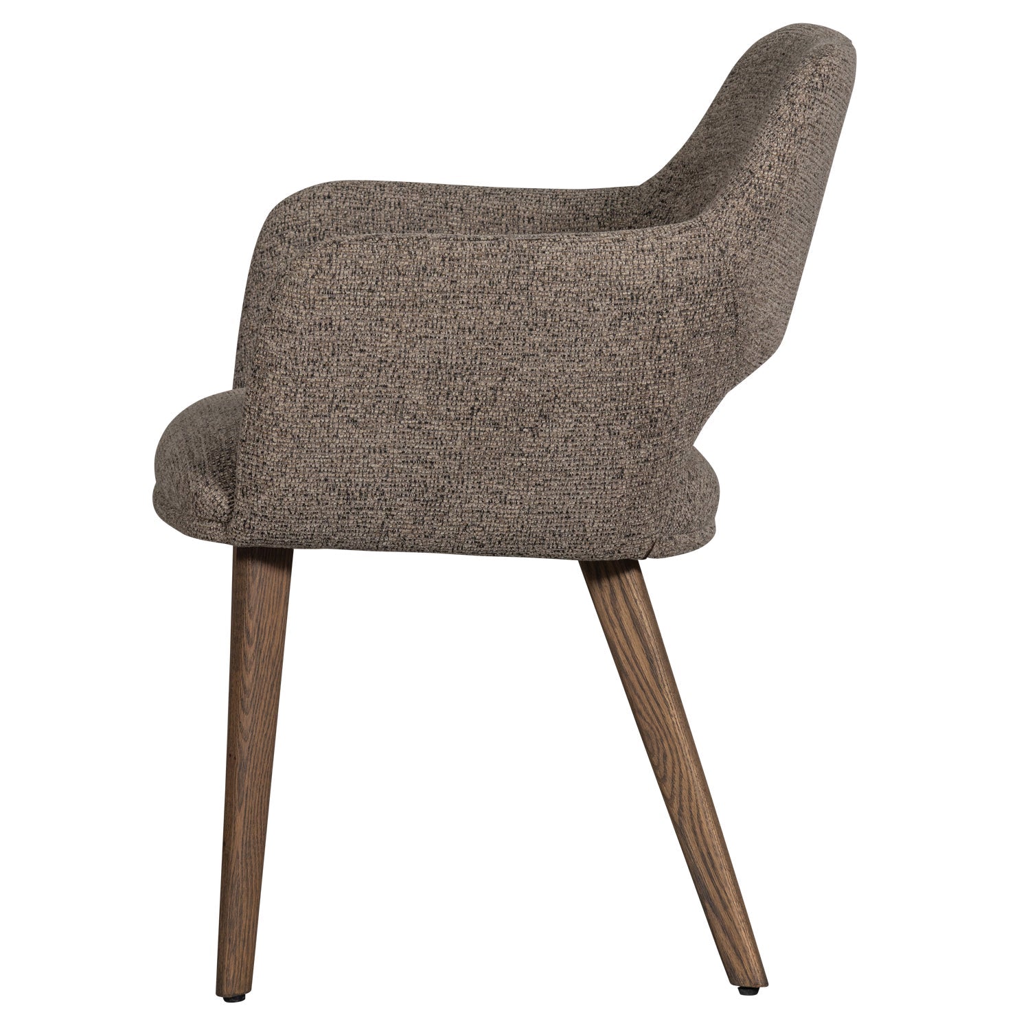 Krzesło MURAT taupe z ciemnobrązową dębową podstawą