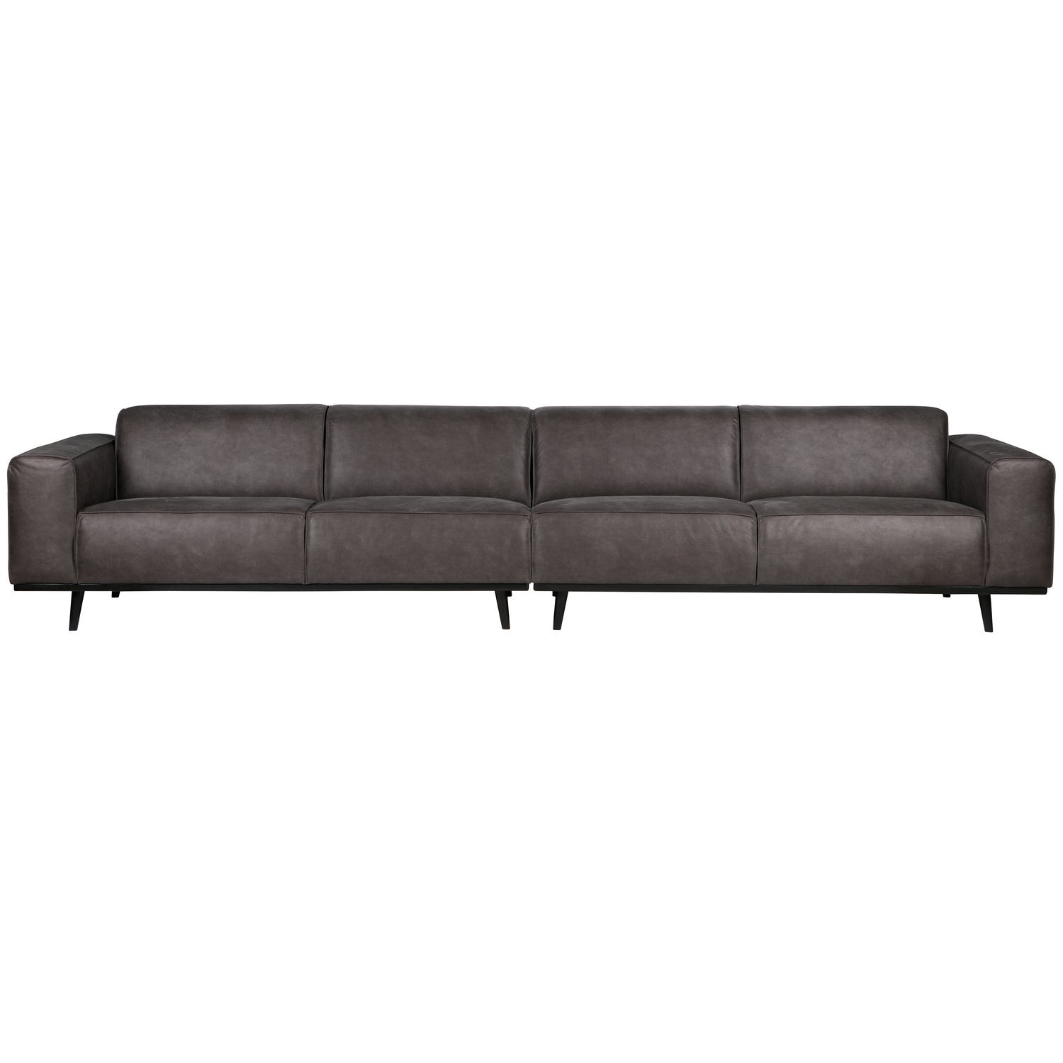 Sofa für 4 Personen STATEMENT dunkelgrau Leder