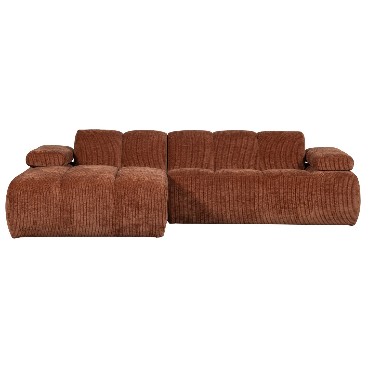 Modularer, linksseitiger Ecksofa MOJO aus braunem Cord