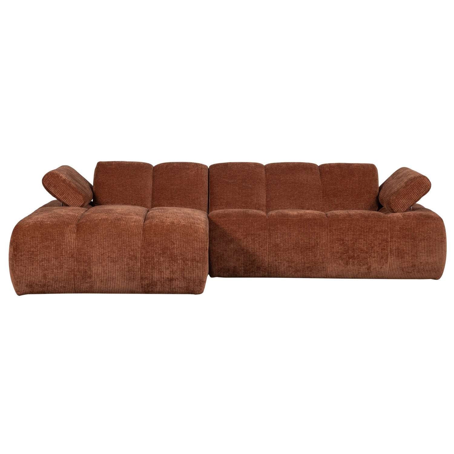 Modularer, linksseitiger Ecksofa MOJO aus braunem Cord