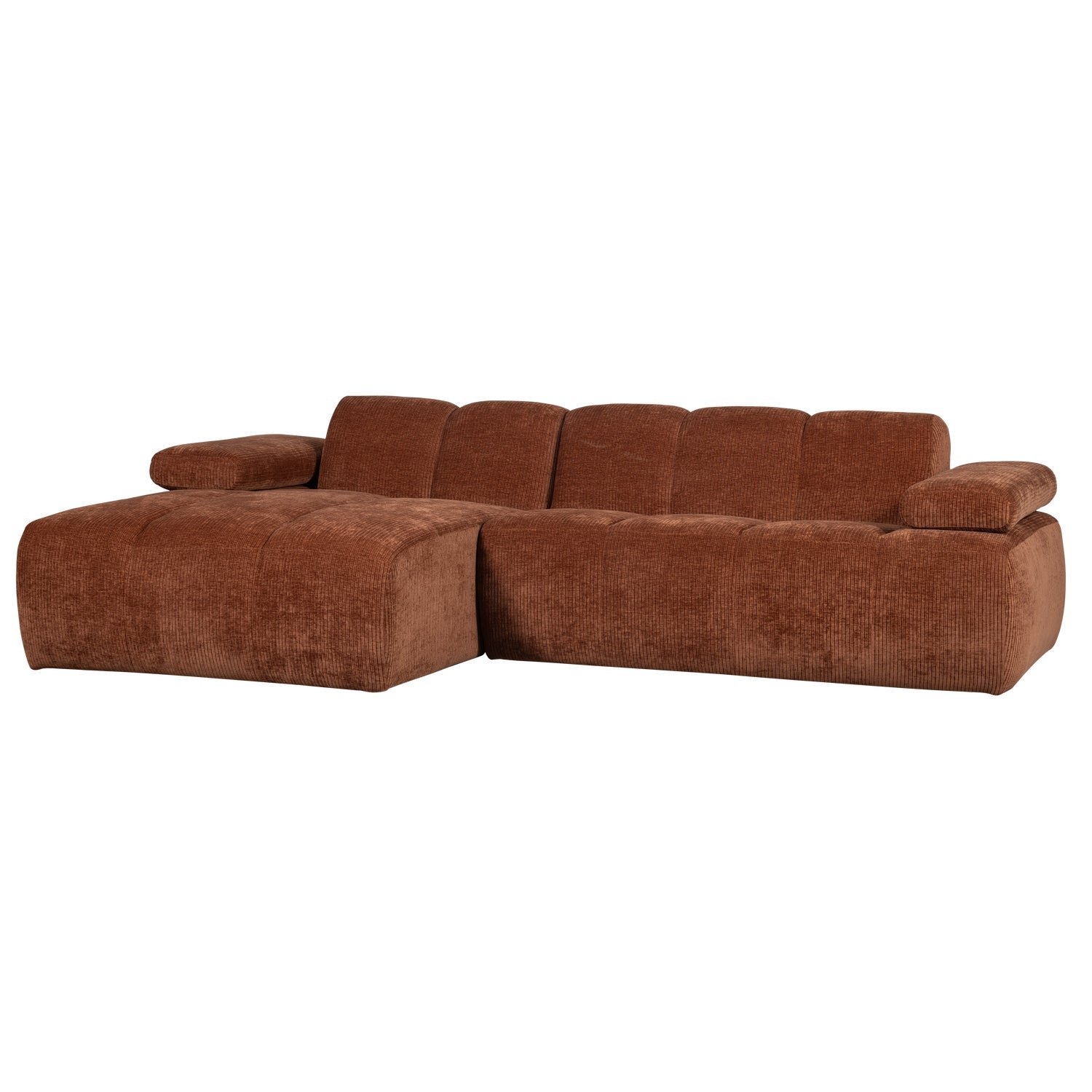 Modularer, linksseitiger Ecksofa MOJO aus braunem Cord