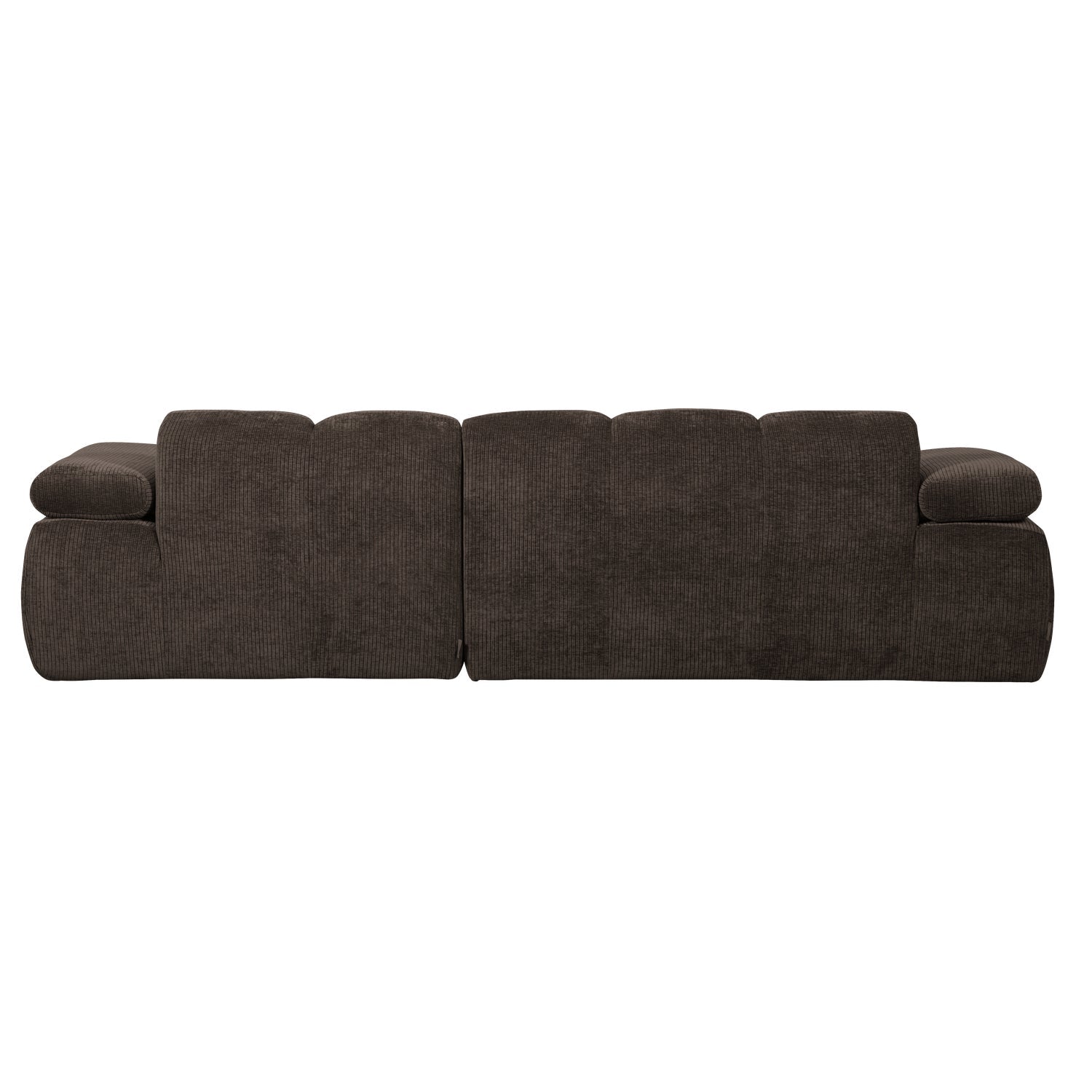 Right-facing modular corner sofa MOJO in dark brown corduroy