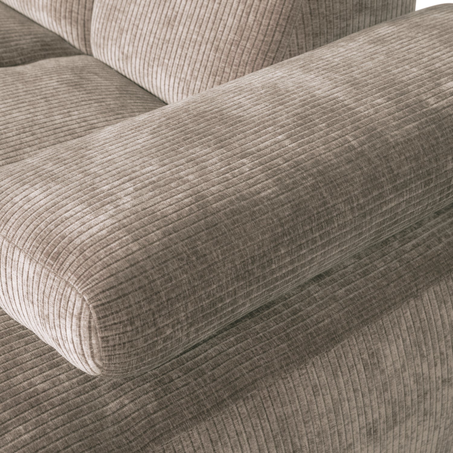 Modularer Ecksofa rechts MOJO in dunkelbeigem Cord