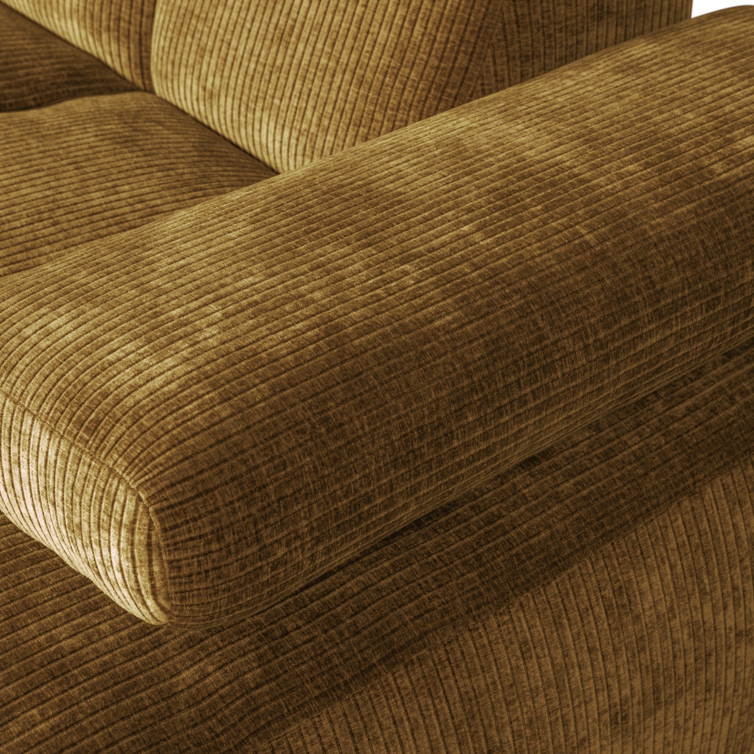 Right-facing modular corner sofa MOJO in dark honey corduroy