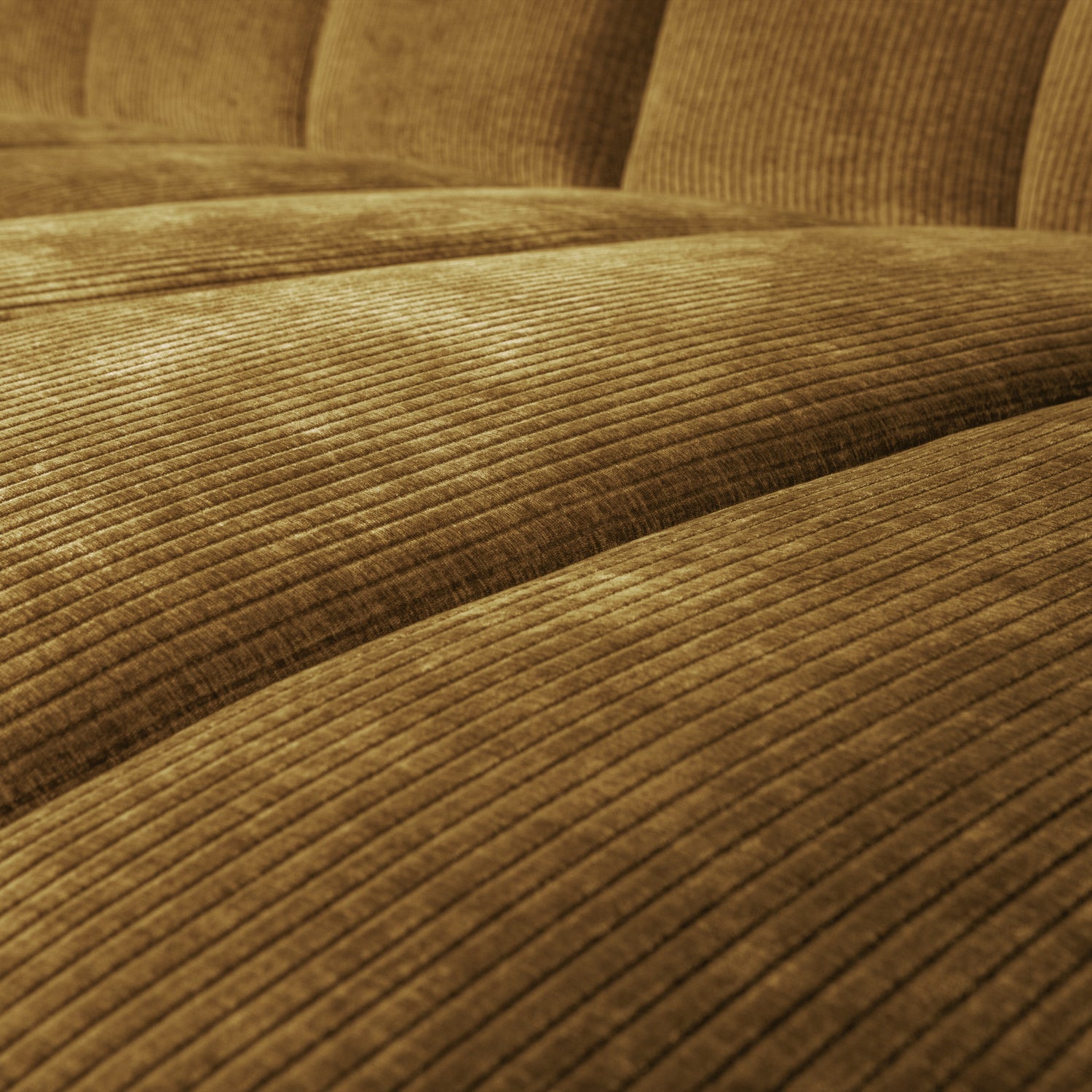 Right-facing modular corner sofa MOJO in dark honey corduroy