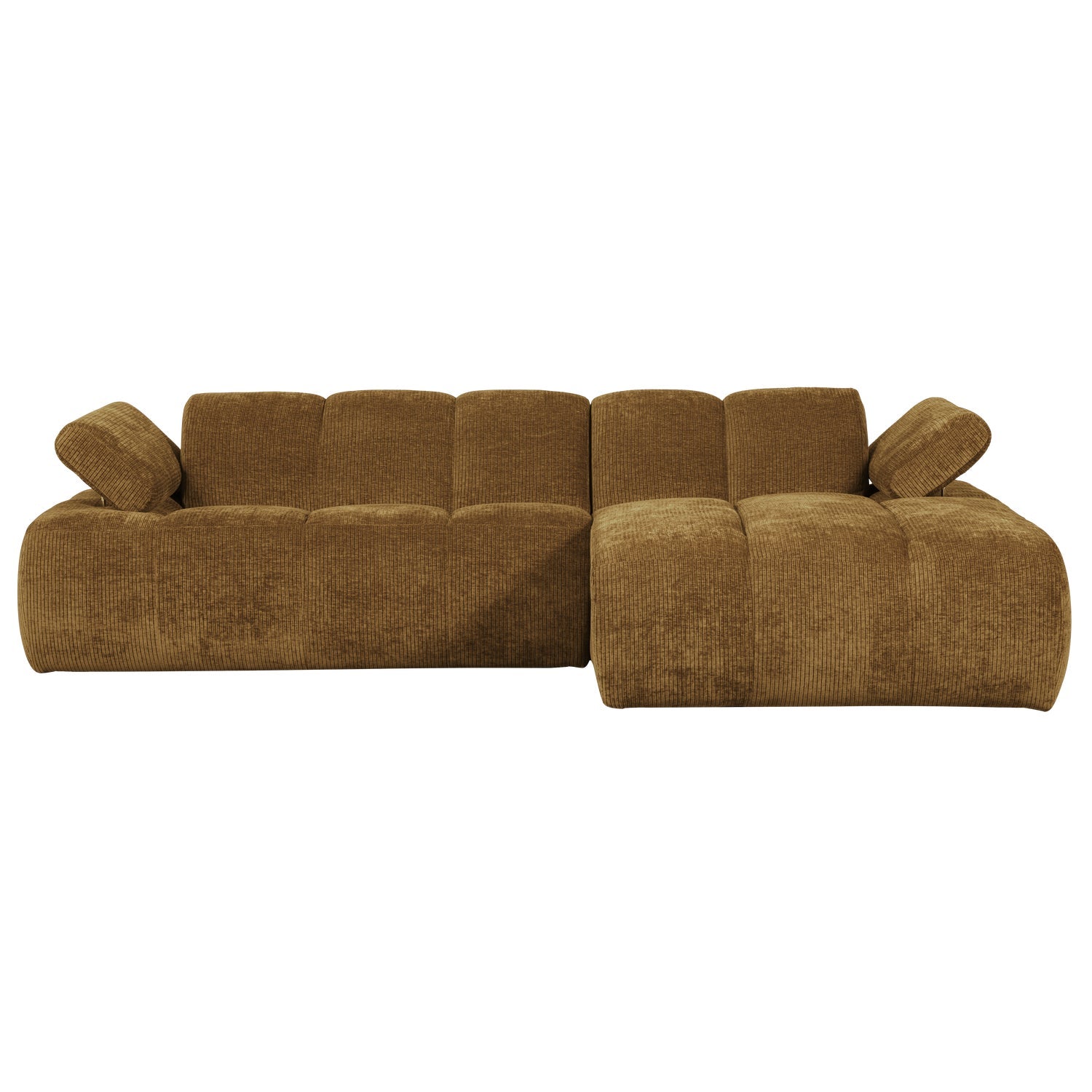 Right-facing modular corner sofa MOJO in dark honey corduroy