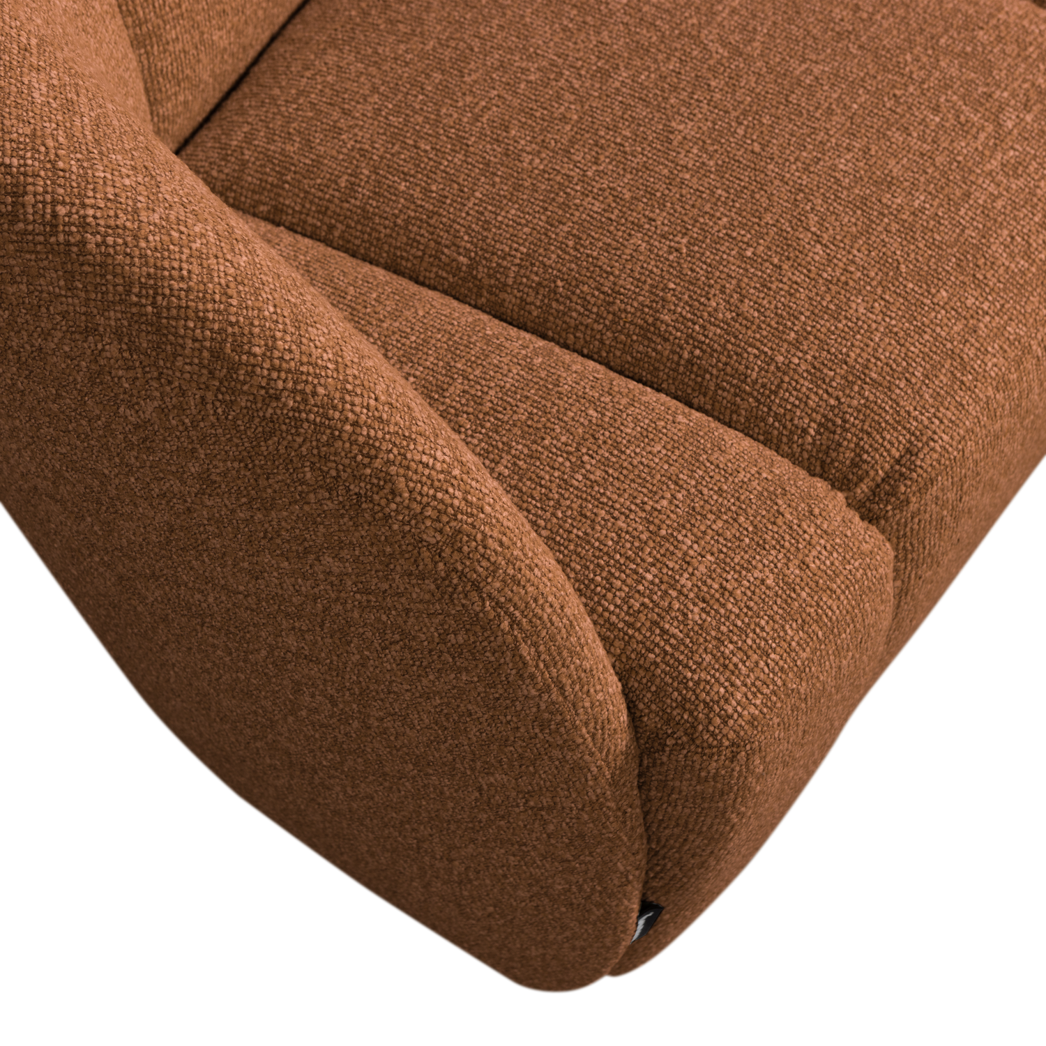 Sofa lewostronna 2-zits MOJO roestbruin gemêleerd boucle