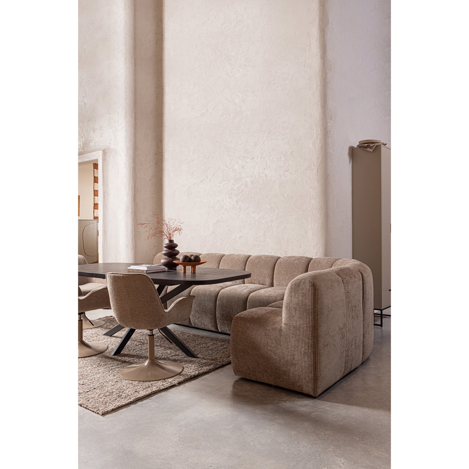 Armchair / MOJO BENCH module beige mélange boucle