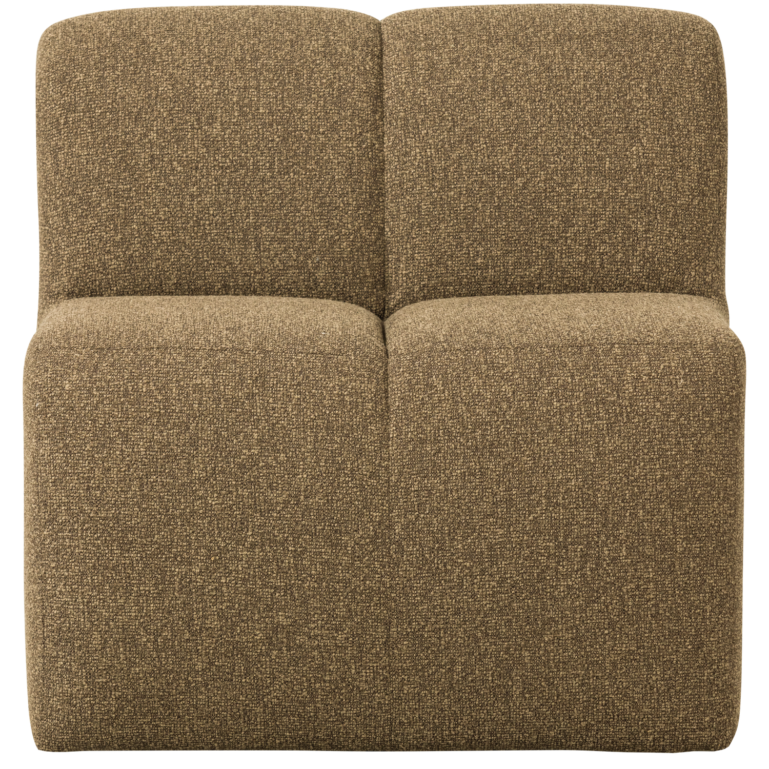 Fotel / moduł MOJO BENCH miodowy melanż boucle – tkanina bouclé, Woood