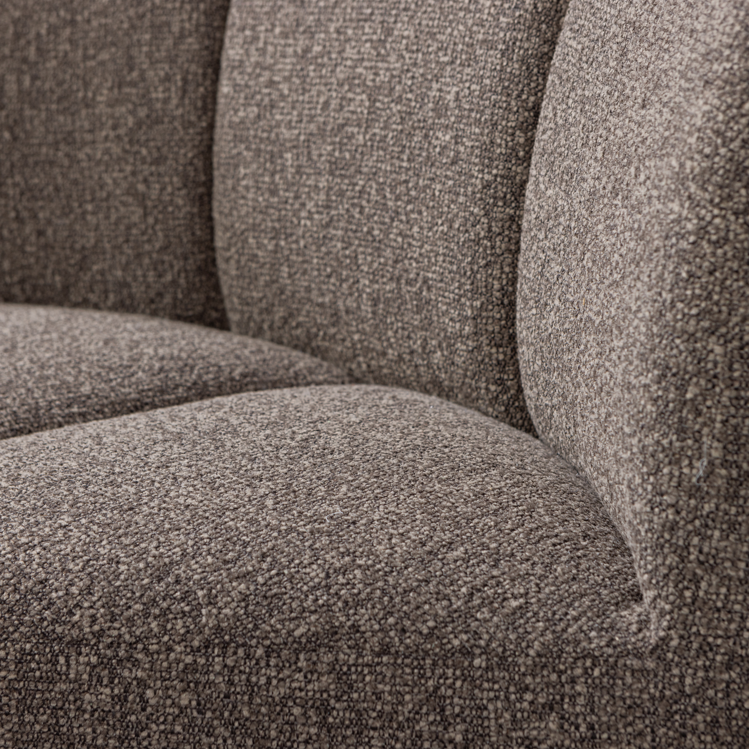 Kanapa modułowa MOJO BENCH - element narożny brązowy melanż boucle – tkanina bouclé