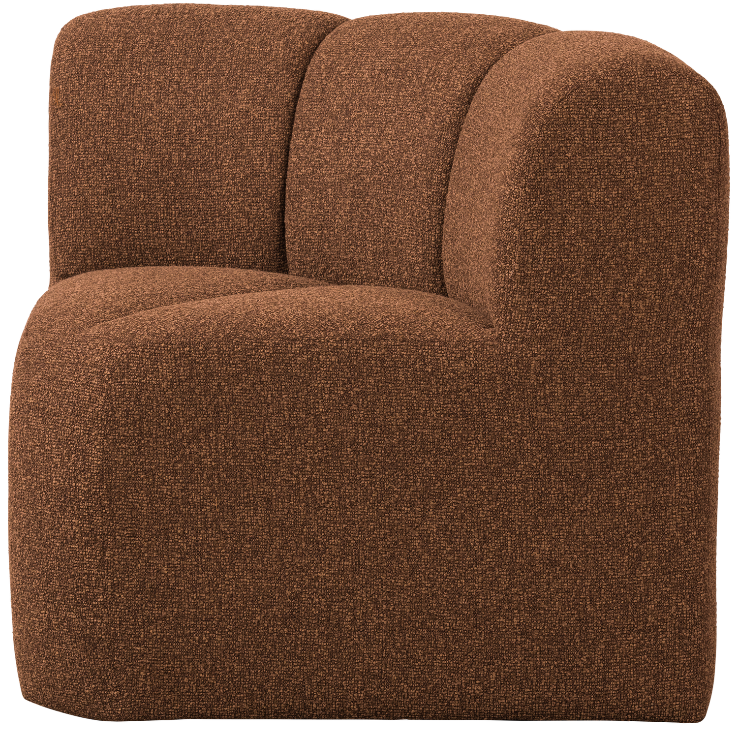 Modulaire bank MOJO BENCH - hoekelement roestbruin gemêleerd boucle