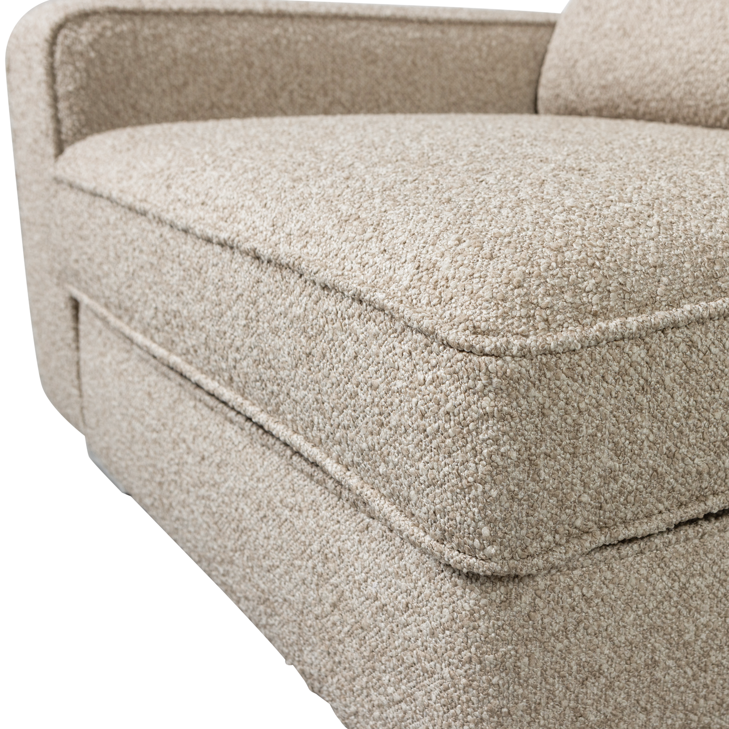 Sofa LAZY - module eindstuk links zandkleurige bouclé