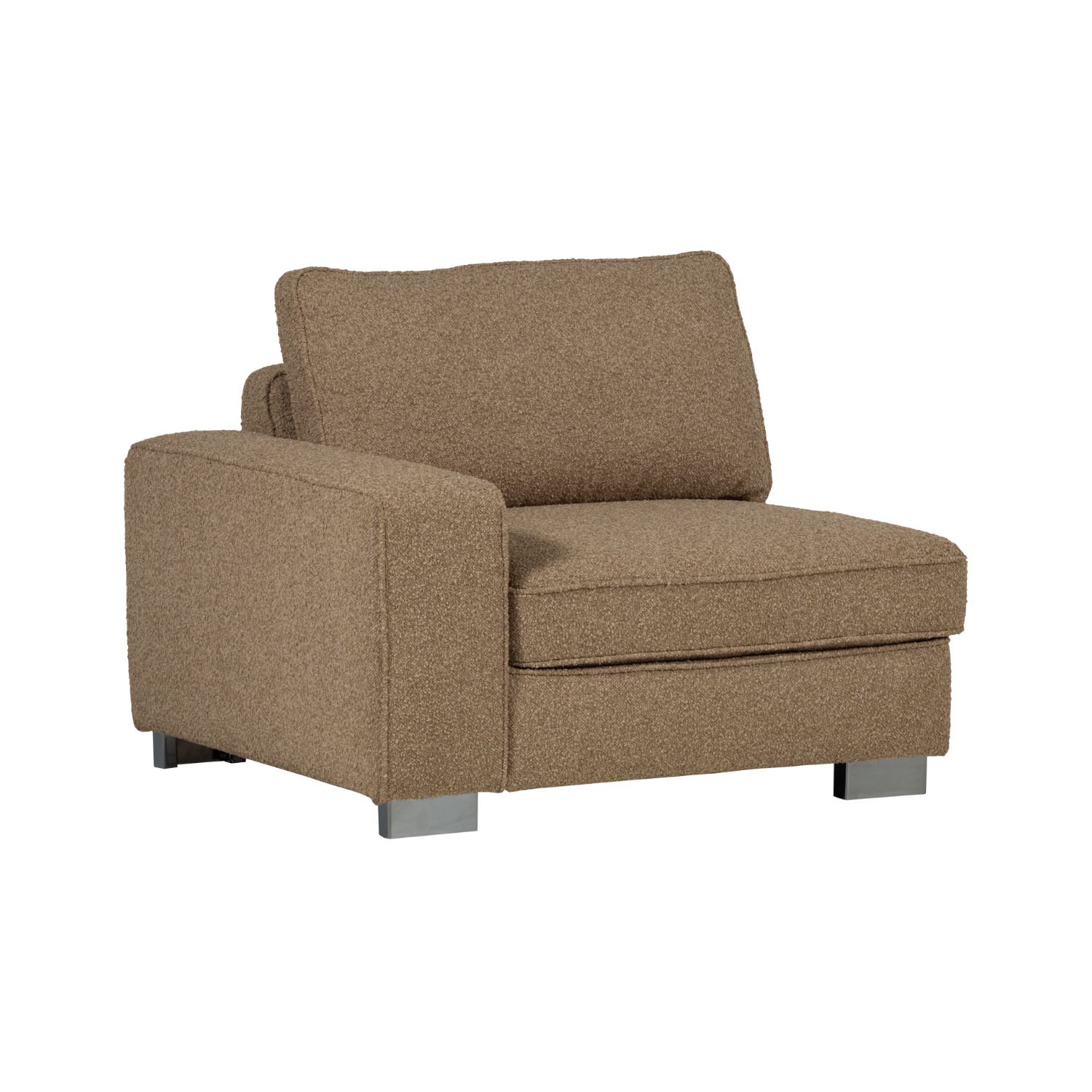 Sofa LAZY - moduł końcowy lewostronny brązowy bouclé – Woood