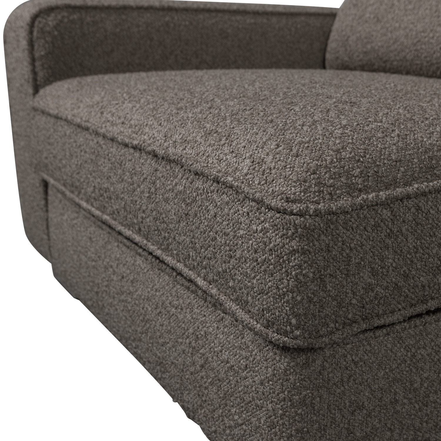 Sofa LAZY - linker eindmodule antraciet bouclé