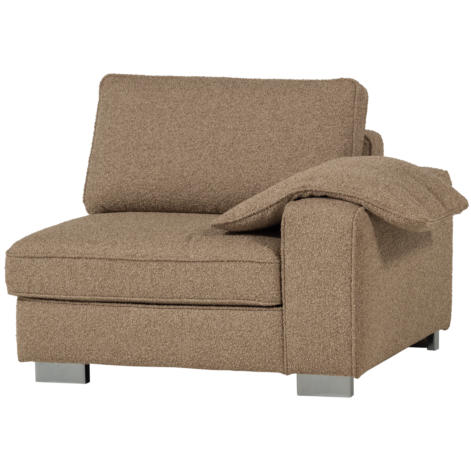 Sofa LAZY - moduł końcowy prawostronny brązowy bouclé – Woood
