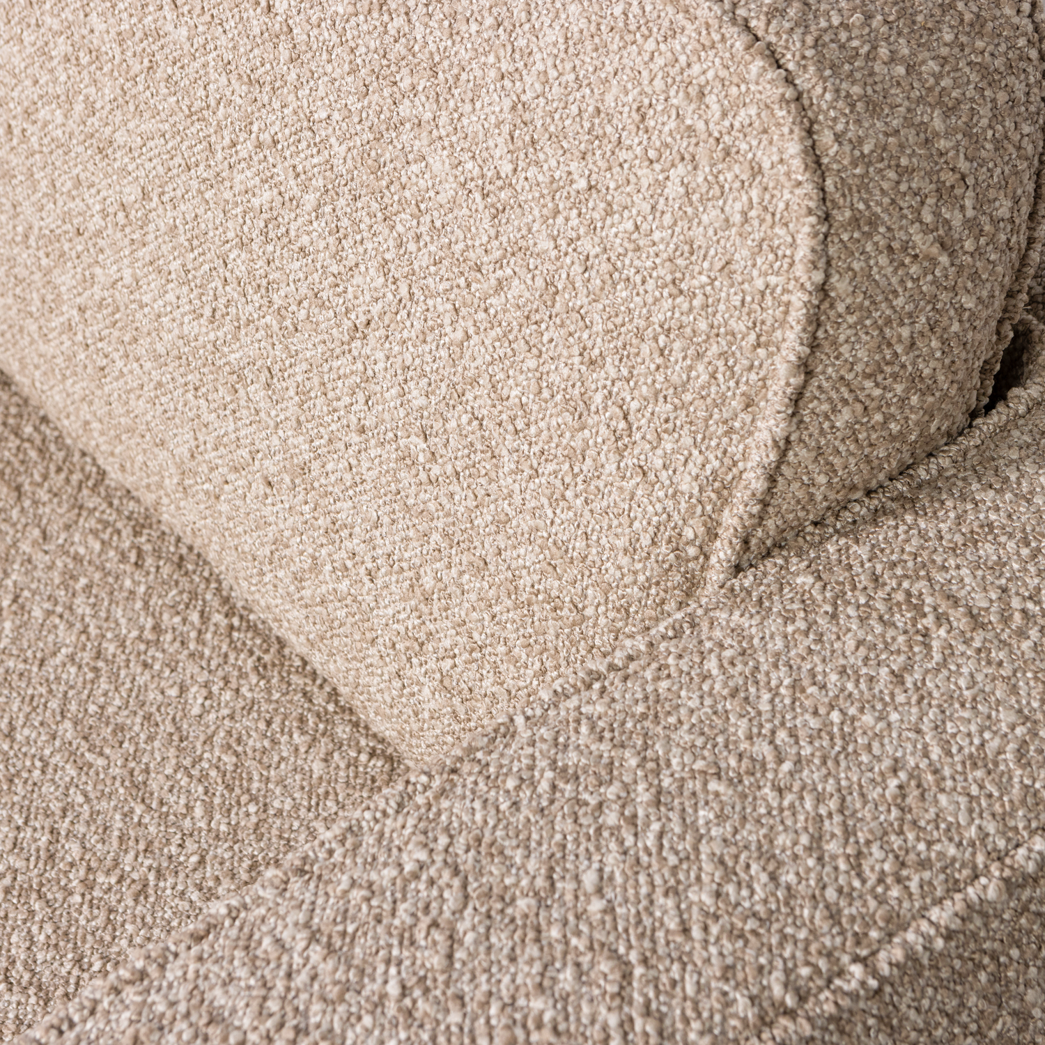 Draaistoel LAZY zandkleurig bouclé