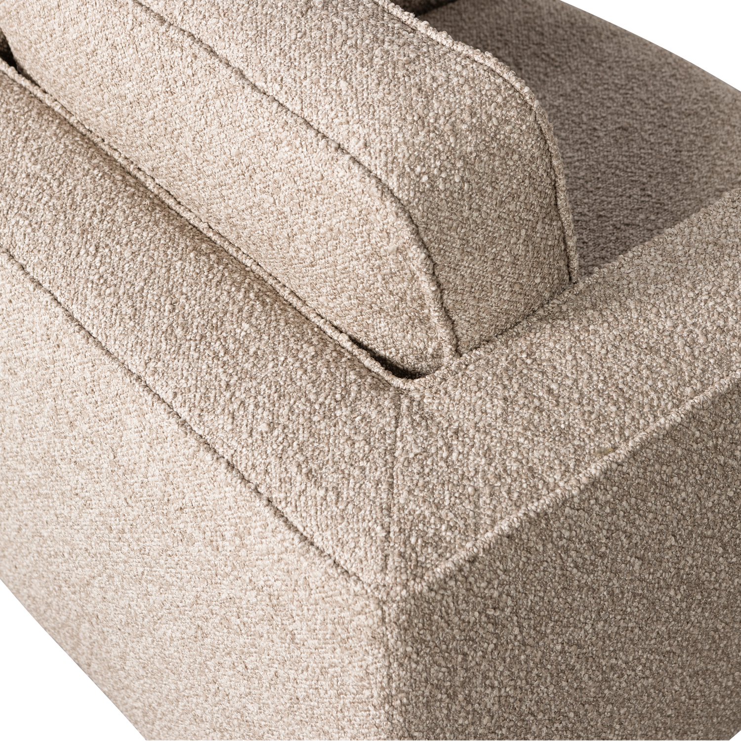 Draaistoel LAZY zandkleurig bouclé