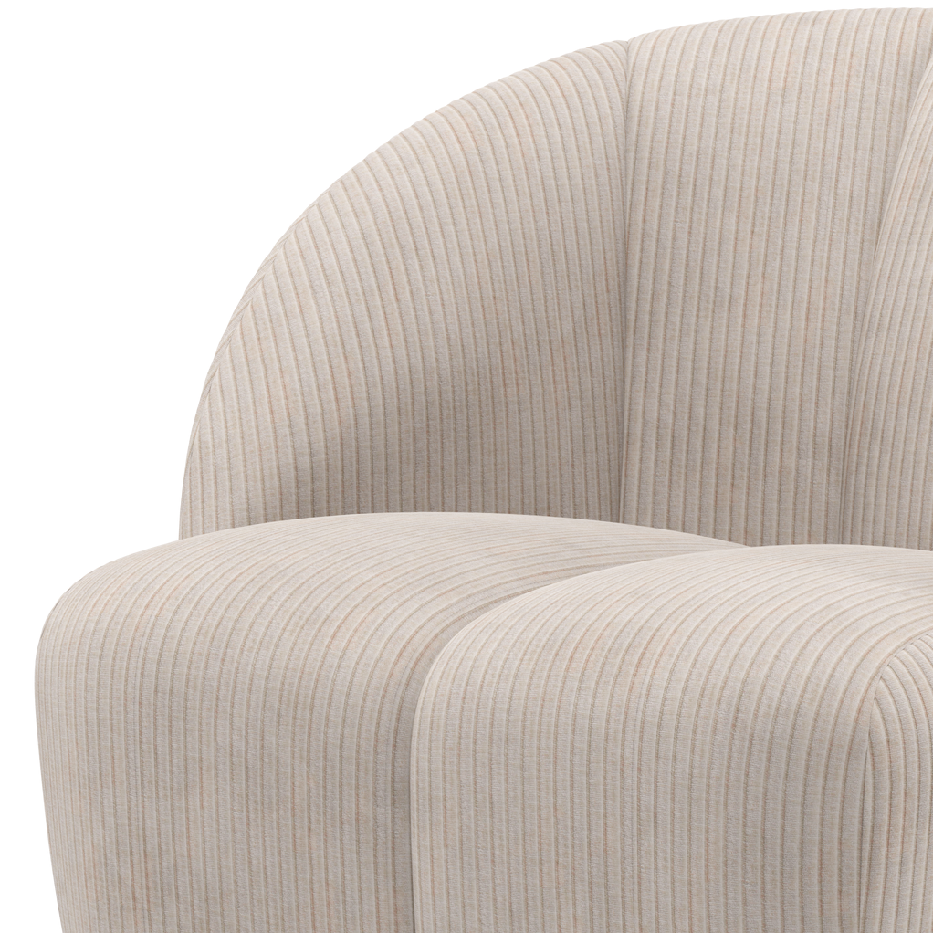Fotel obrotowy MOJO ecru sztruks do salonu – Woood