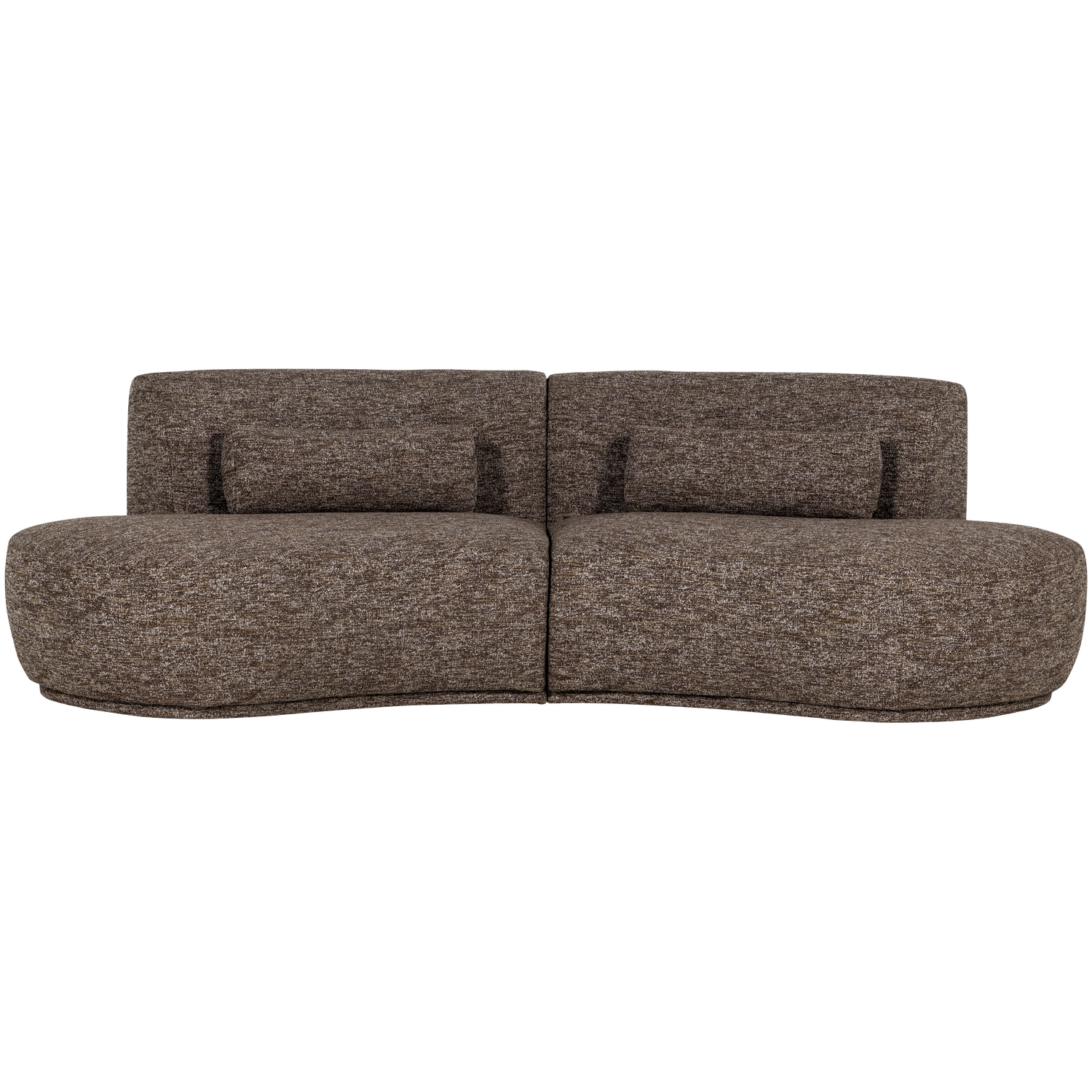 Sofa półokrągła 4-osobowa BATAVIER brązowy melanż do salonu – Woood