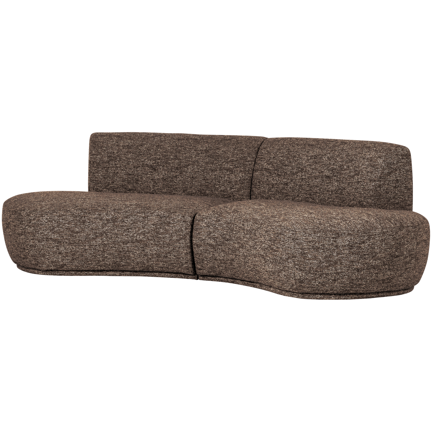 Sofa półokrągła 4-osobowa BATAVIER brązowy melanż – styl nowoczesny