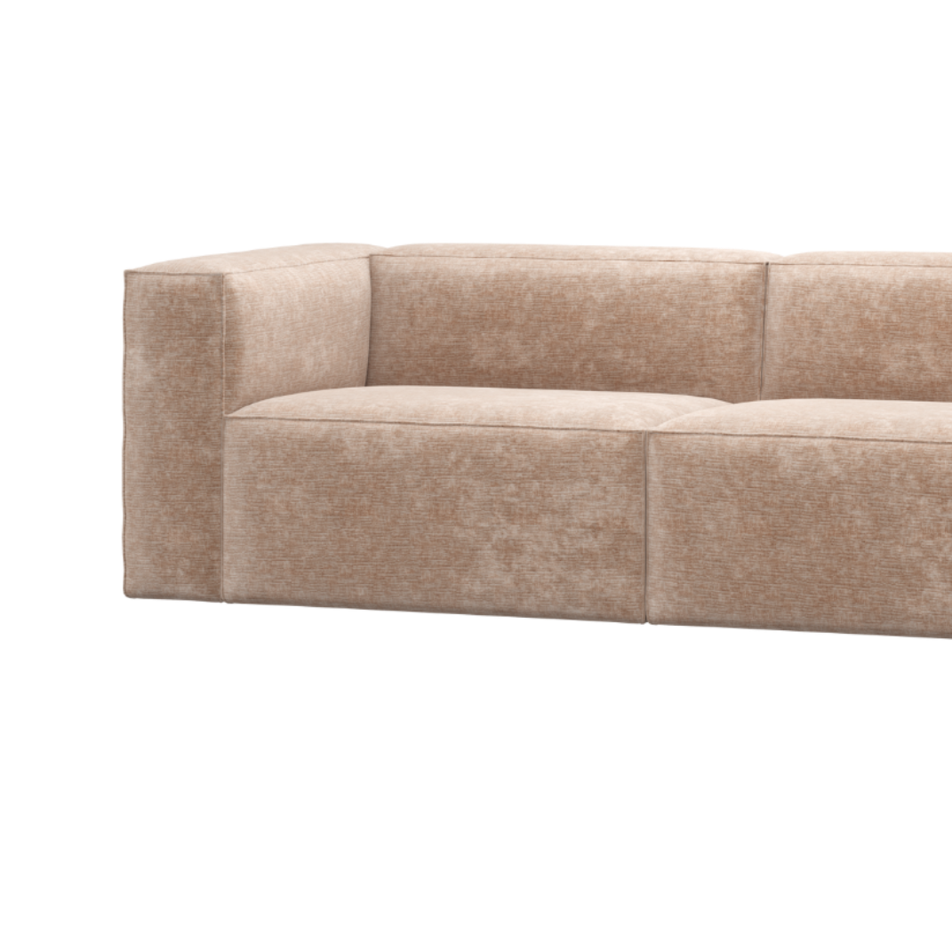 3.5-Seater BEAN Sofa in Light Beige Chenille