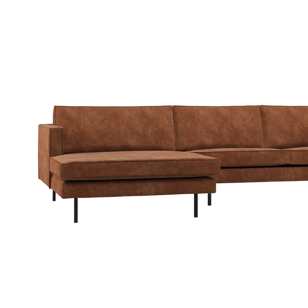 Left-facing Corner Sofa RODEO Rusty Brown Corduroy