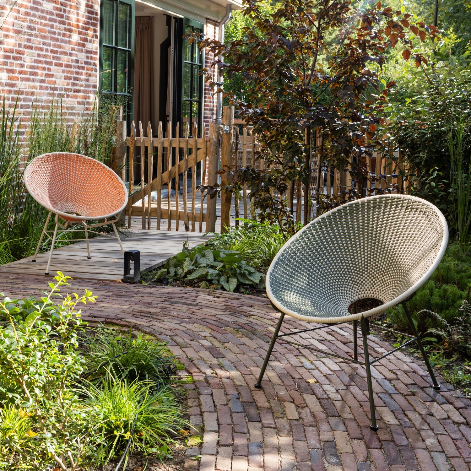 Gartenstuhl KAZOUN grün mit schwarzem Gestell