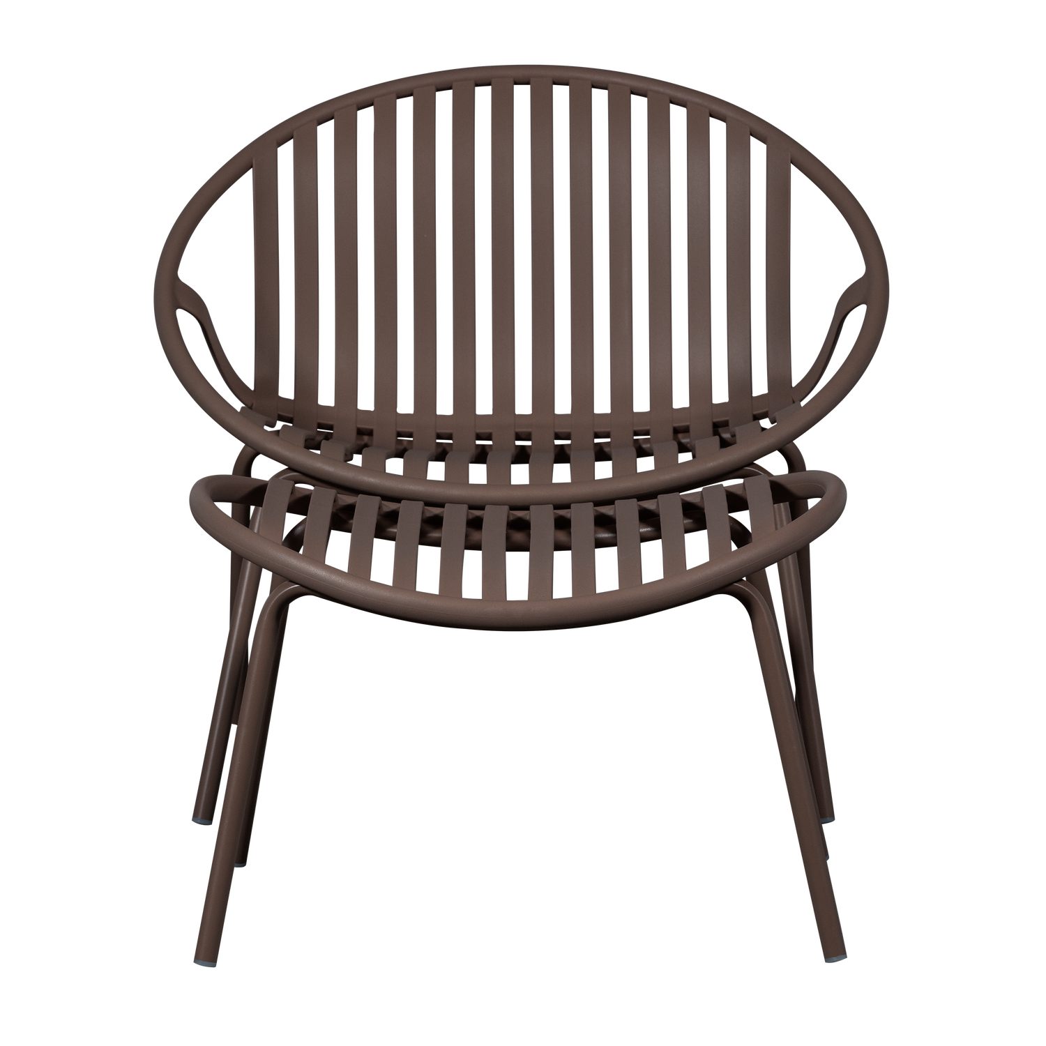 BRUCE Brown Garden Armchair with Footrest