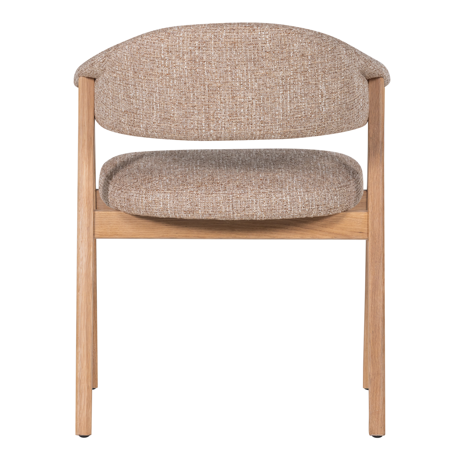 TUNAR Armchair in Beige with Wooden Base
