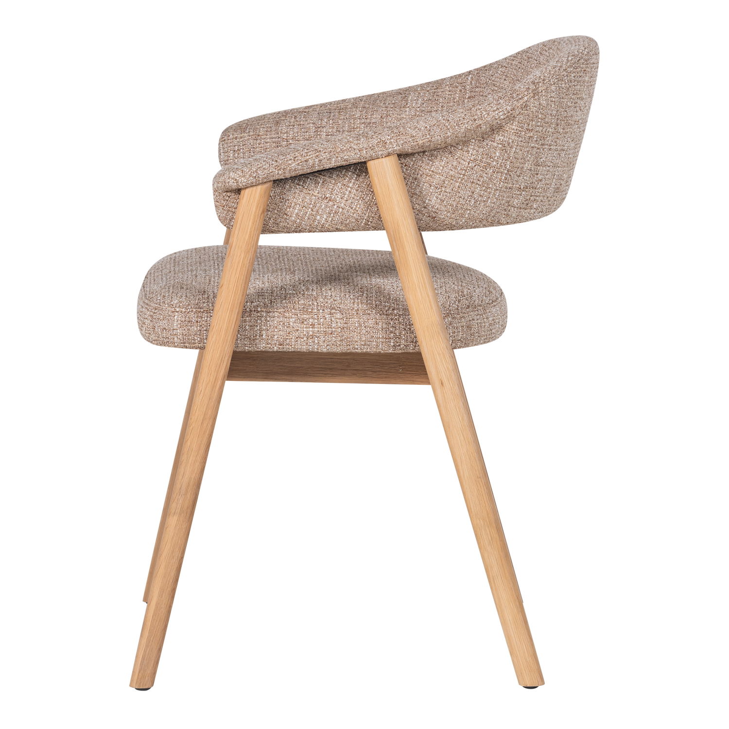 TUNAR Armchair in Beige with Wooden Base