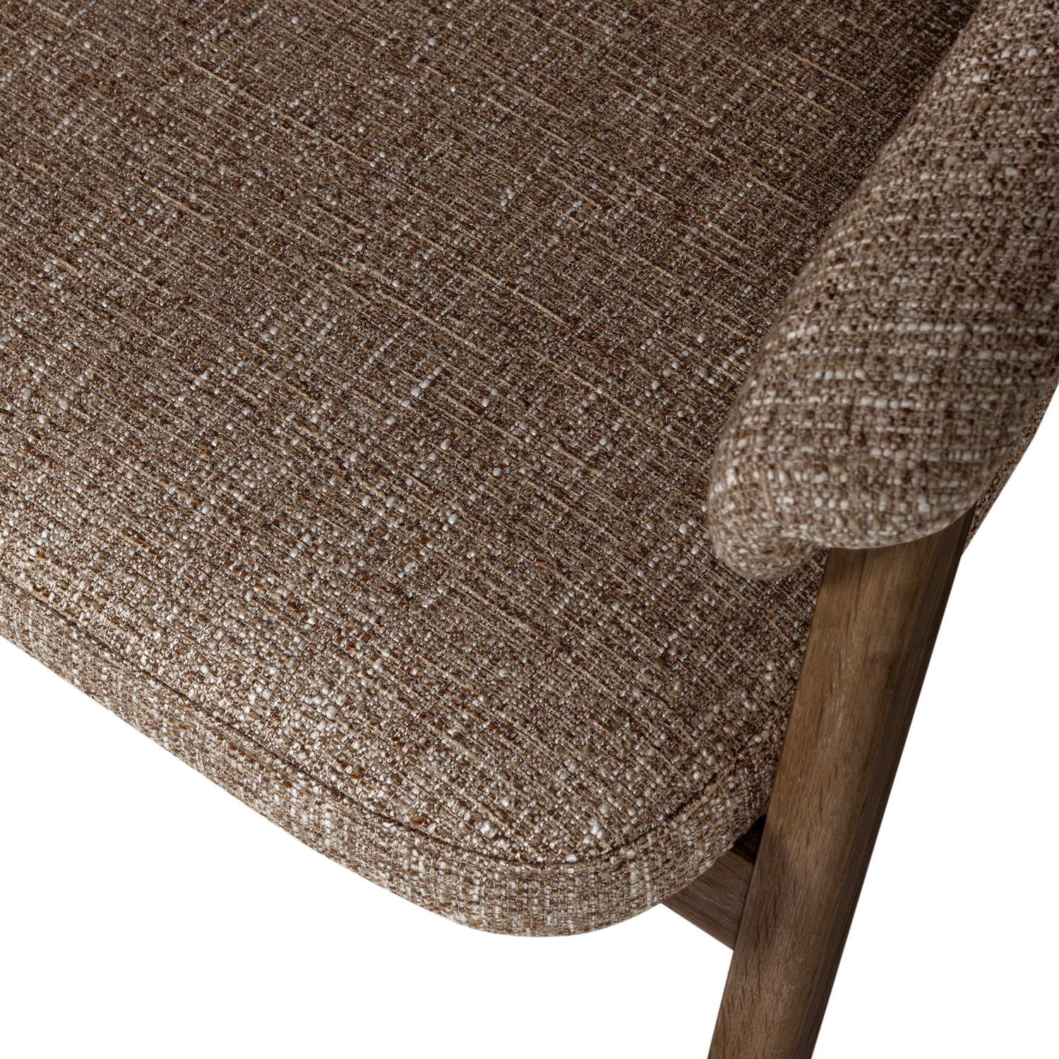 TUNAR Armchair in Brown with Dark Brown Wooden Base