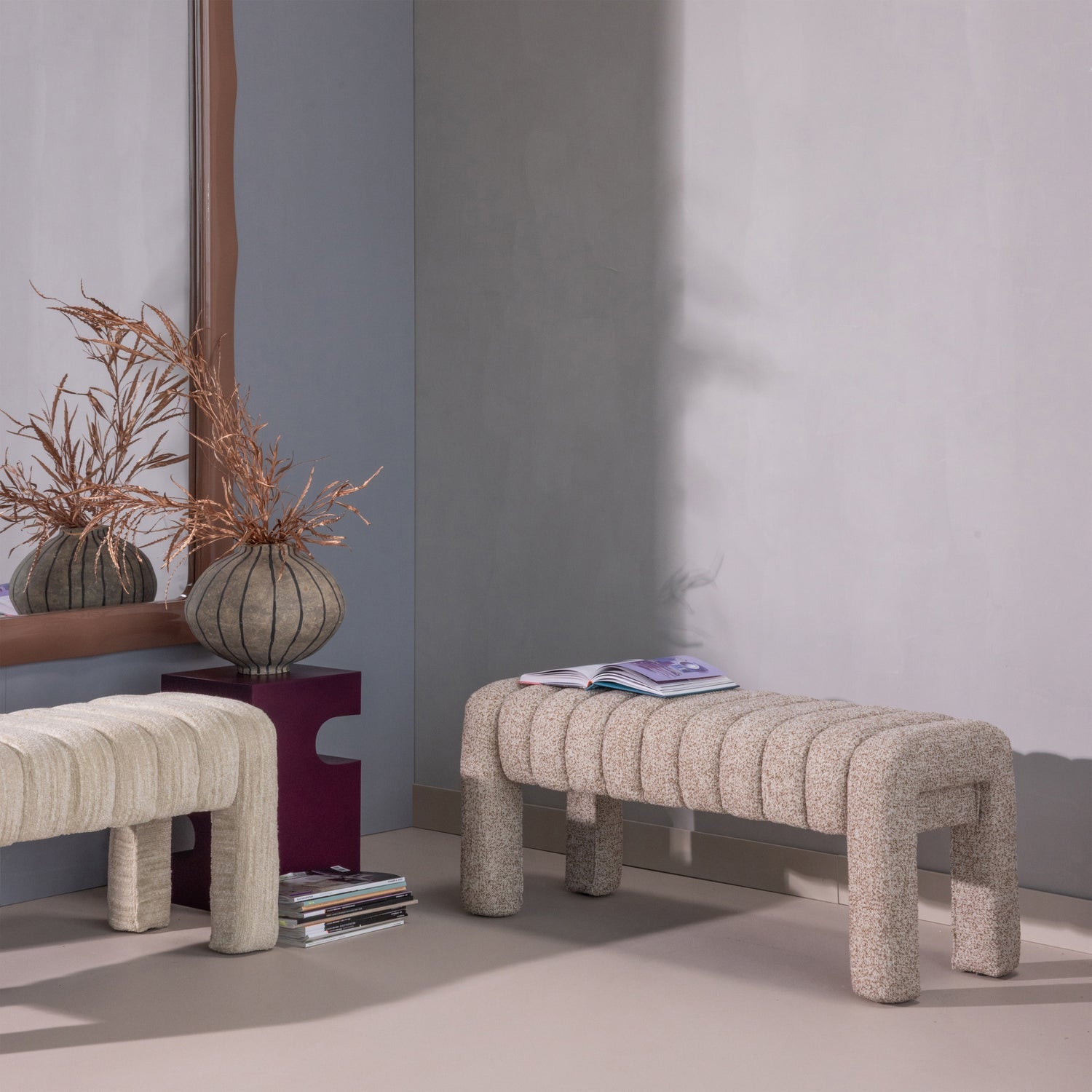 FREX Bench Brown Boucle