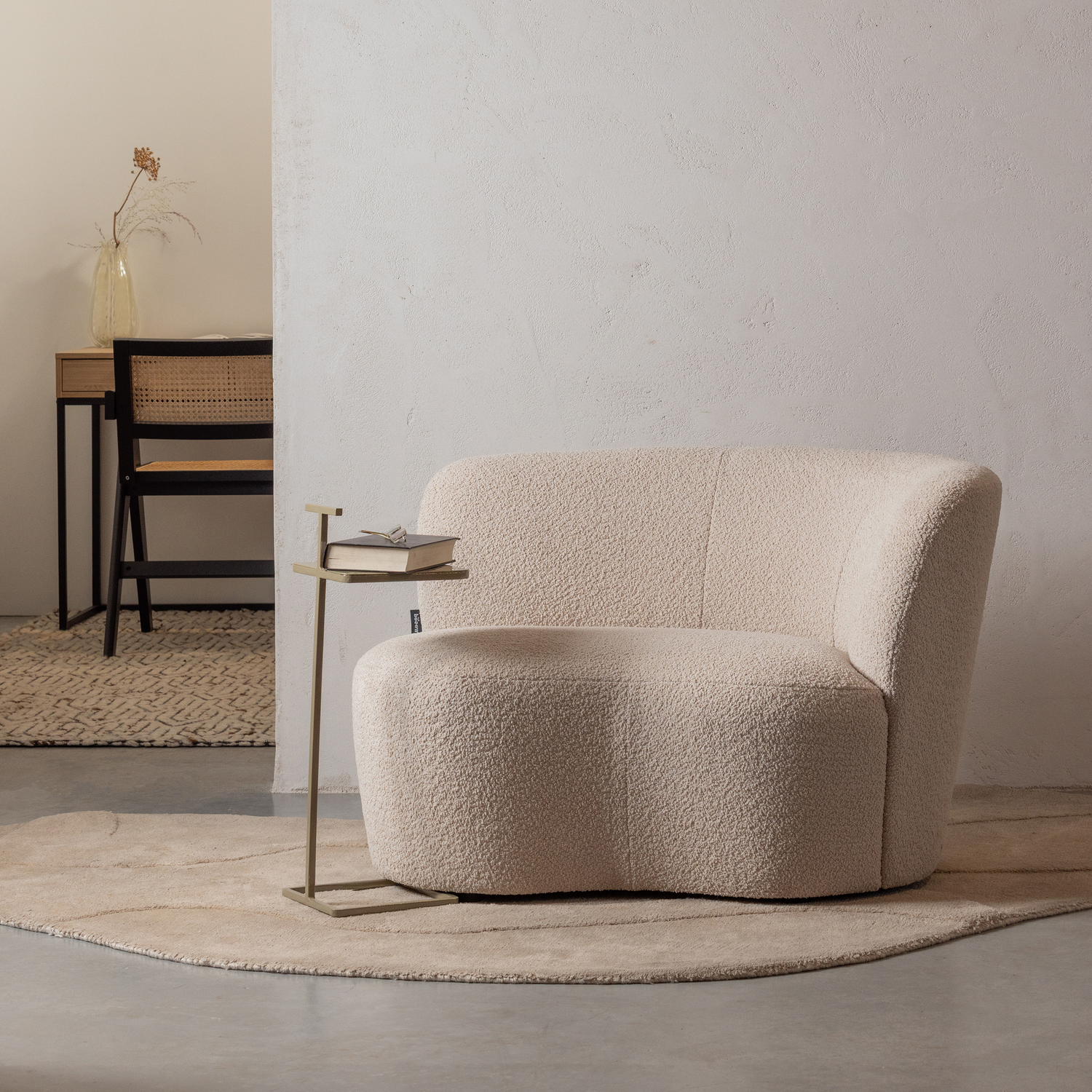 Sofa rechts STONE crème boucle