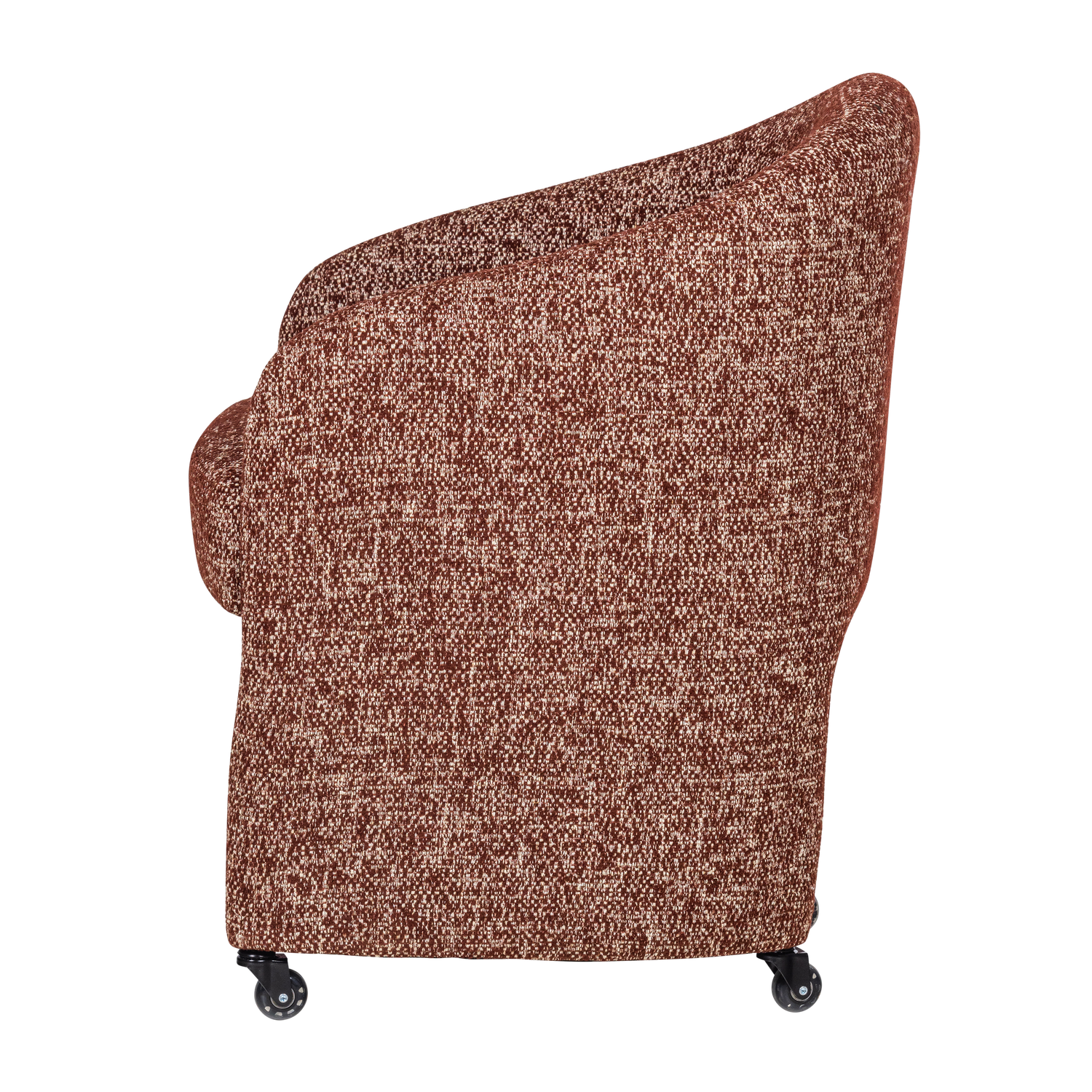 Fotel op wielen CORDO roestbruin gemêleerd