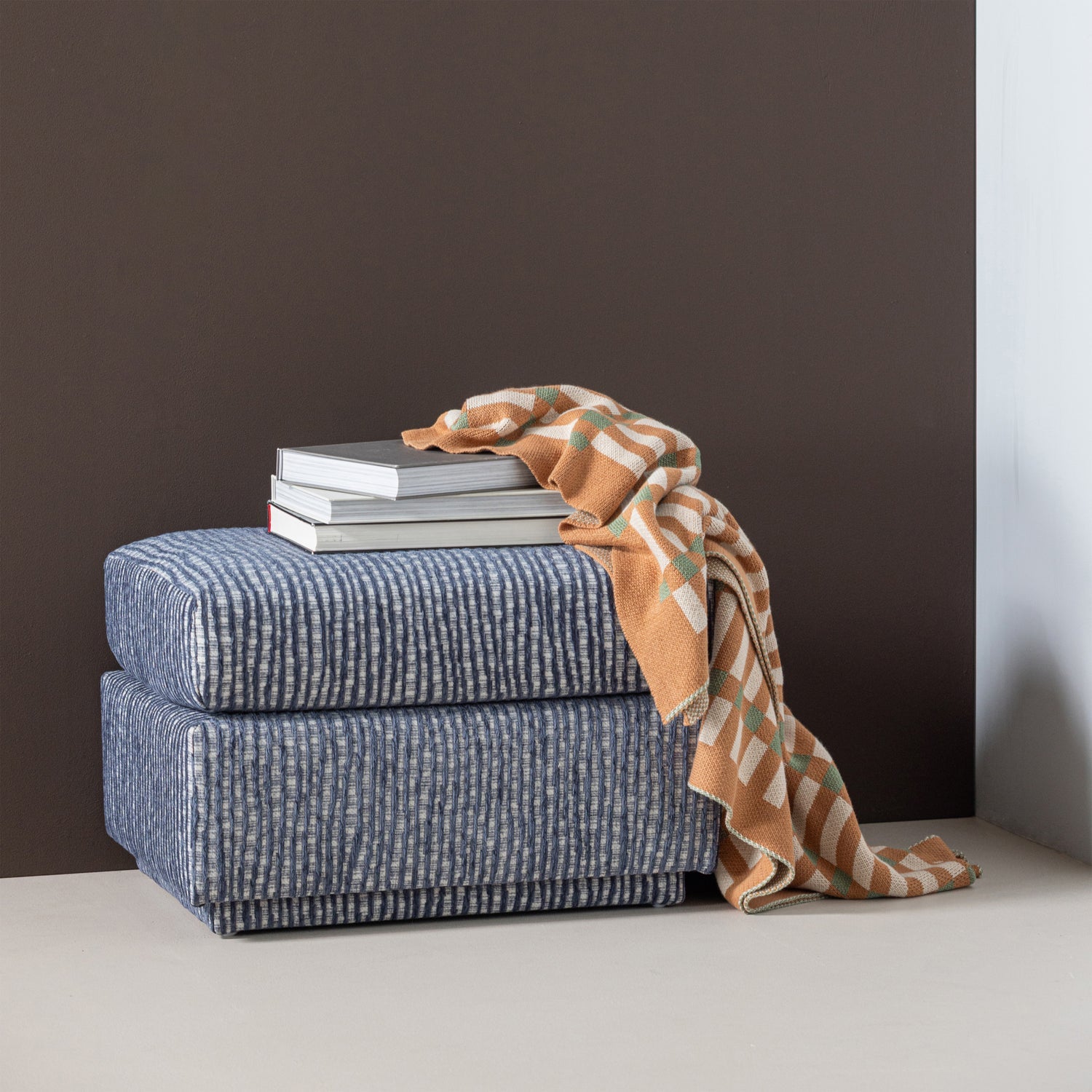 Blue and Gray Pouf LOU