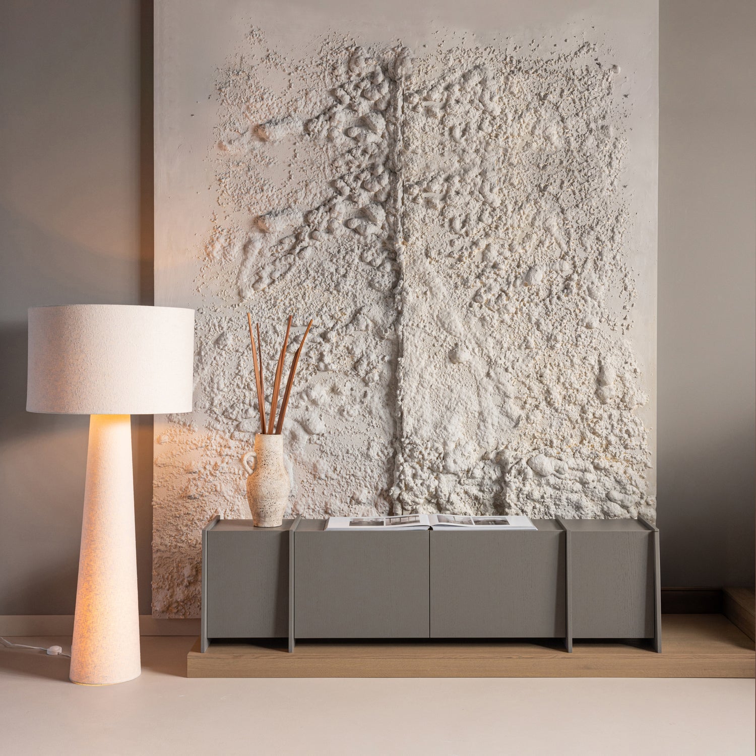 Vloerlamp LOFT XXL beige boucle