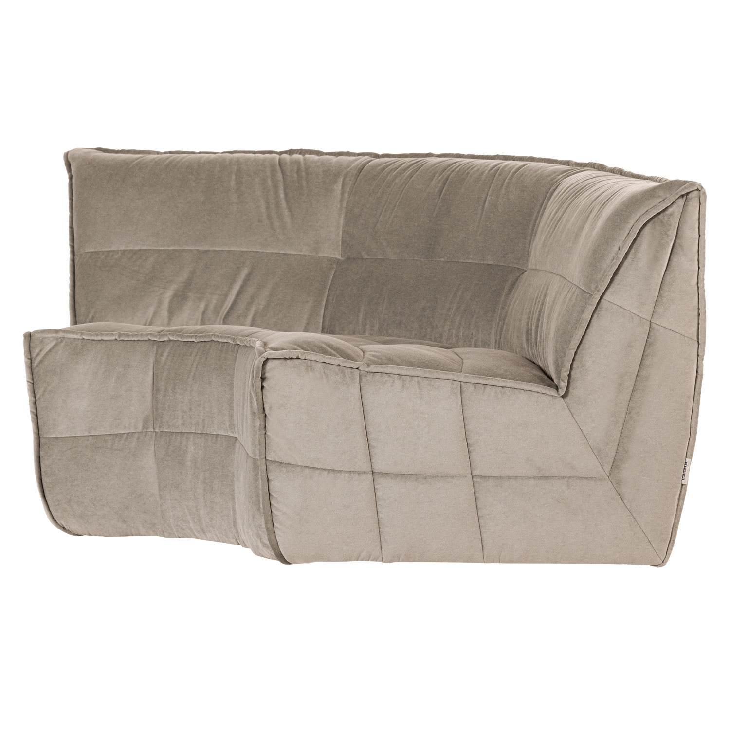 Sofa van fluweel CLUSTER - hoekmodule beige