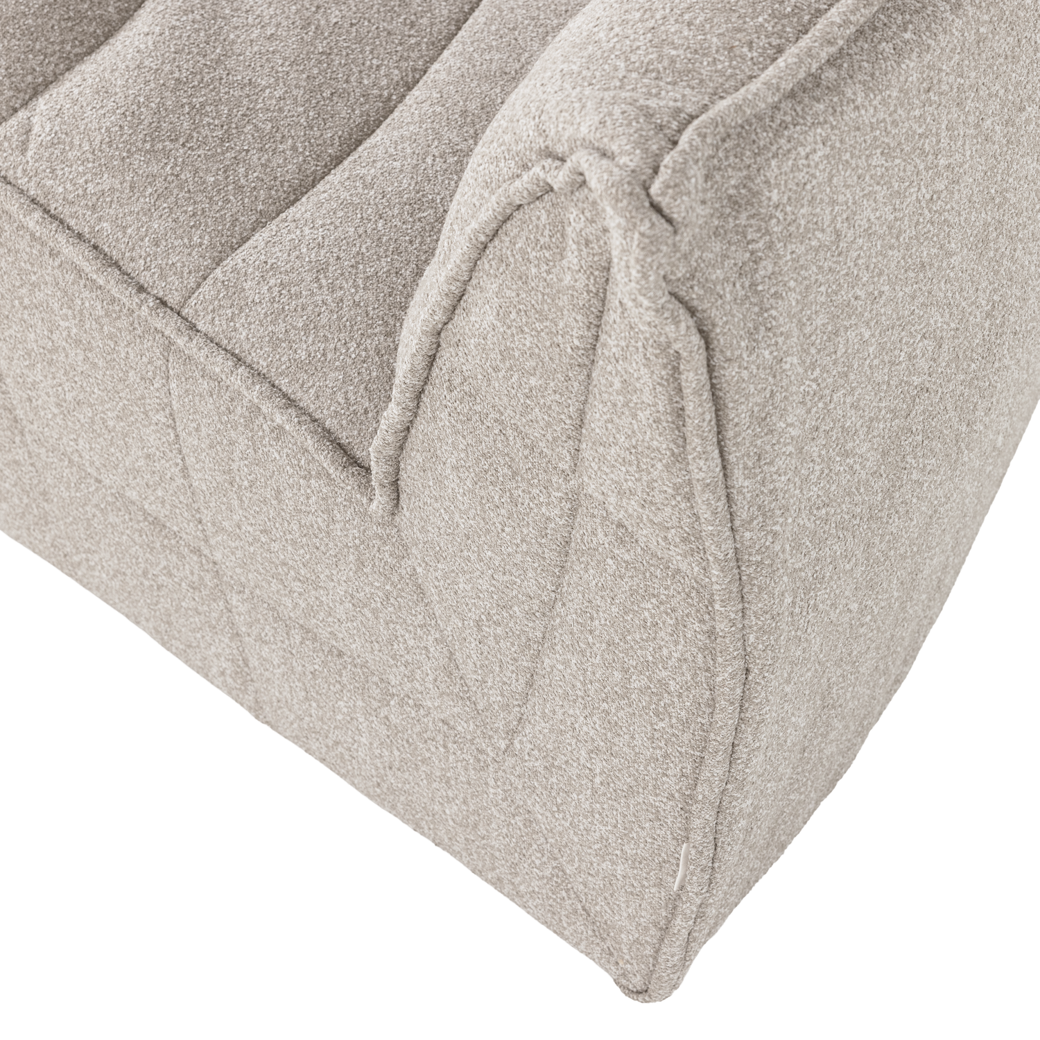 Sofa CLUSTER - hoekmodule zandkleurige bouclé