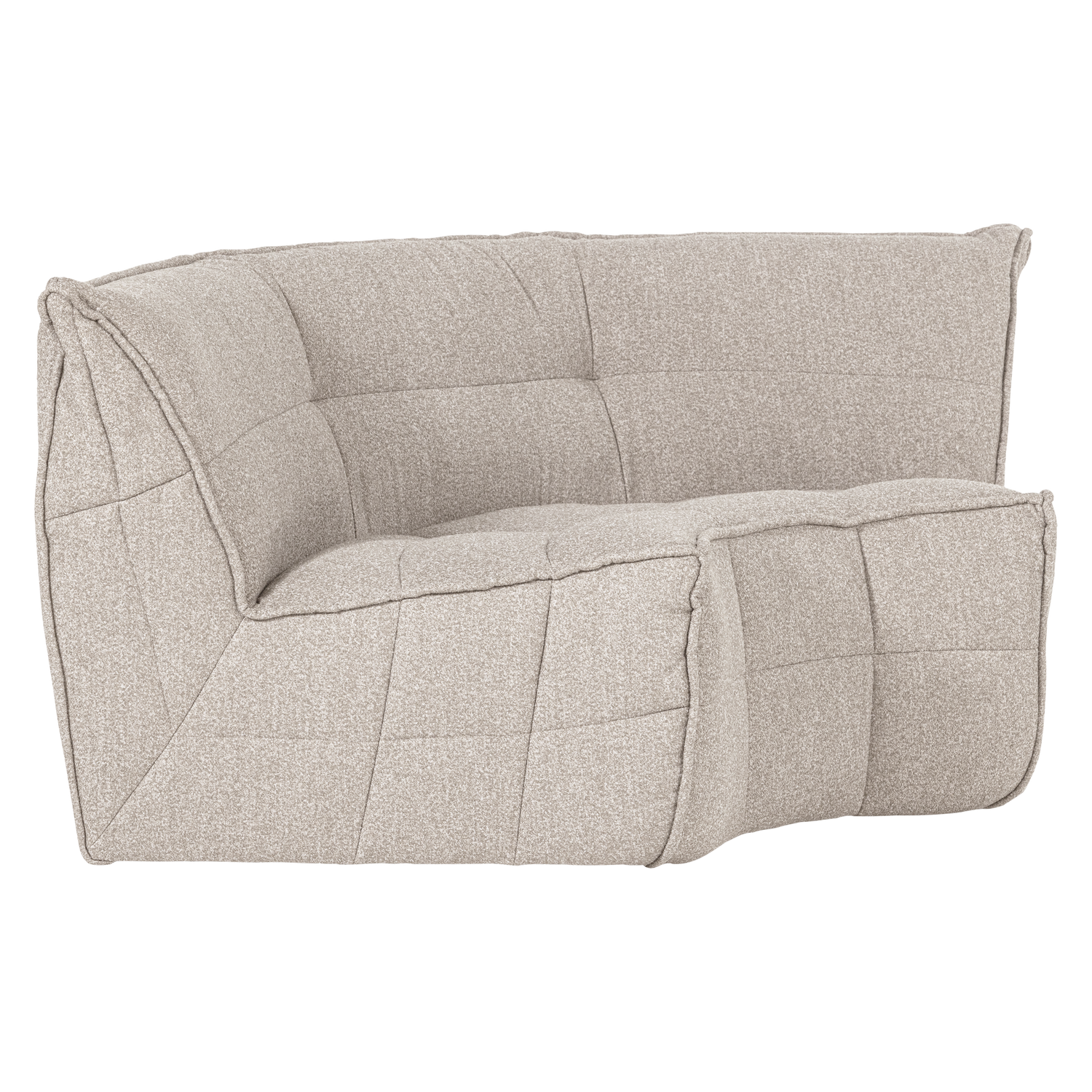 Sofa CLUSTER - hoekmodule zandkleurige bouclé