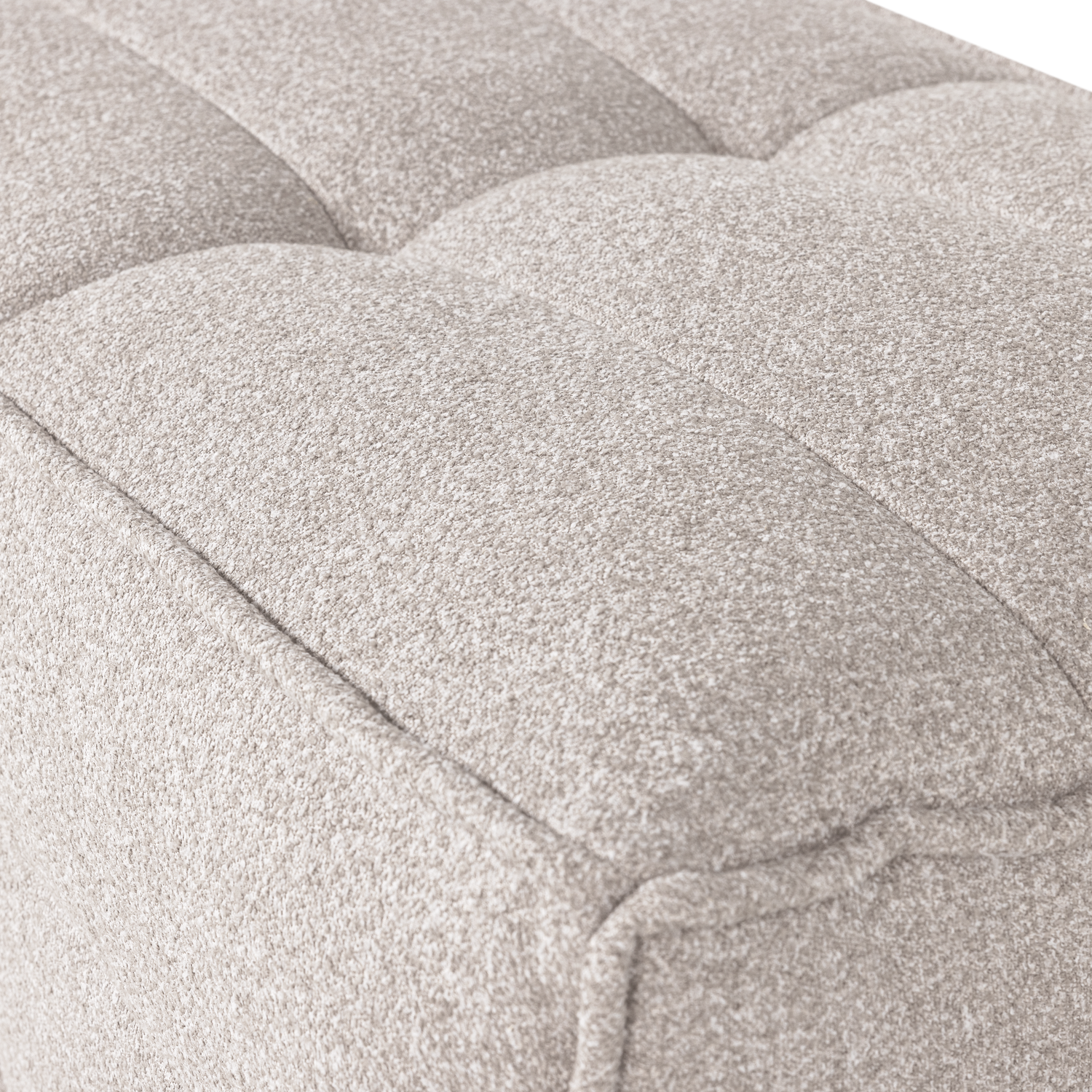 Puf CLUSTER piaskowy bouclé – styl nowoczesny