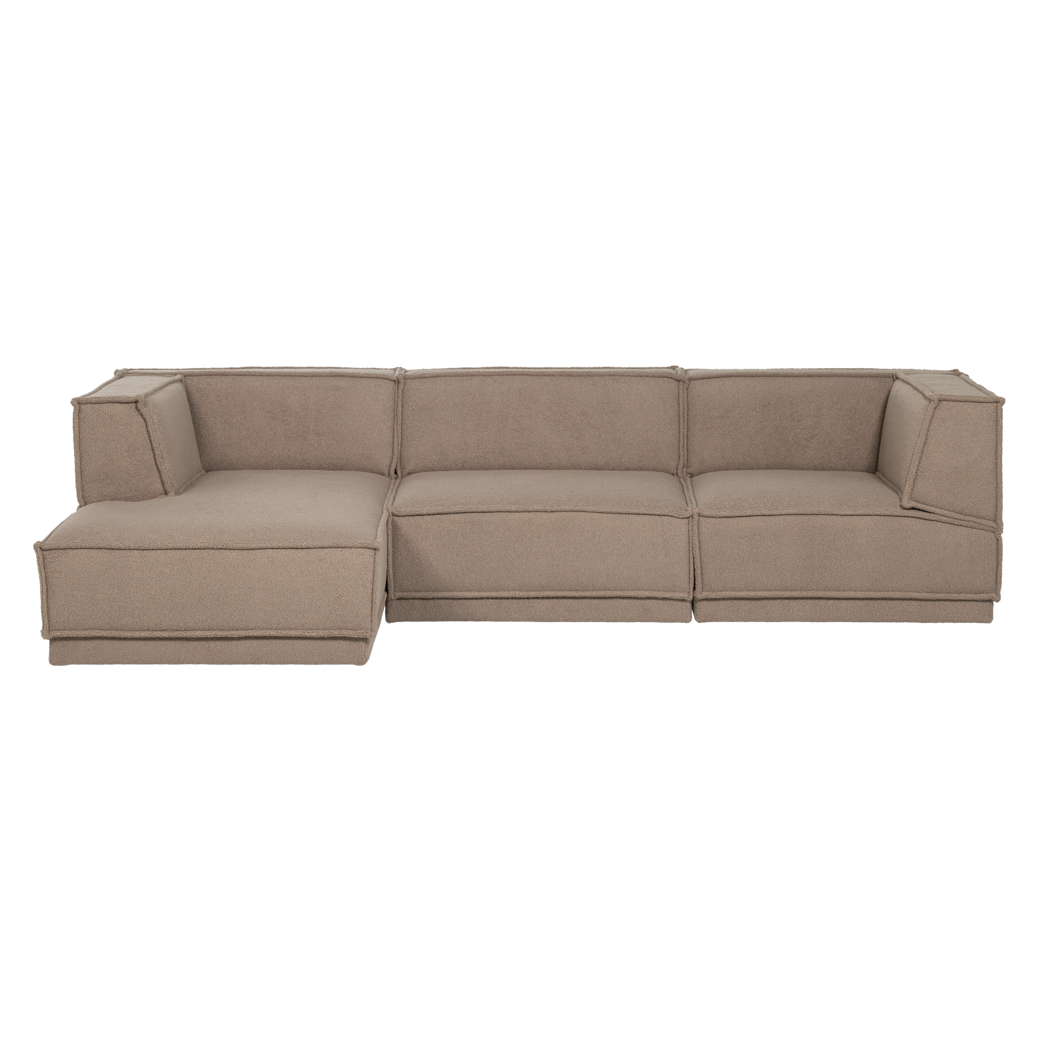 Narożnik lewostronny MANU beżowy baranek – sofa narożna