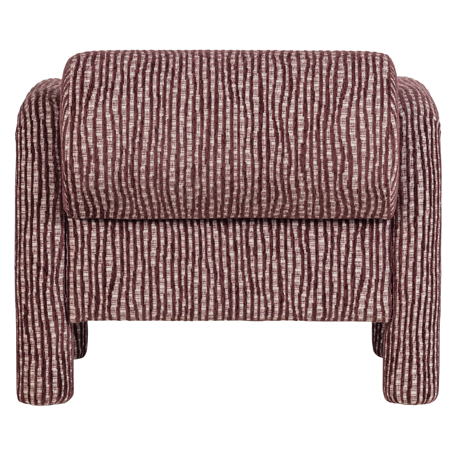 Fauteuil LENNY grijs met bordeauxrood