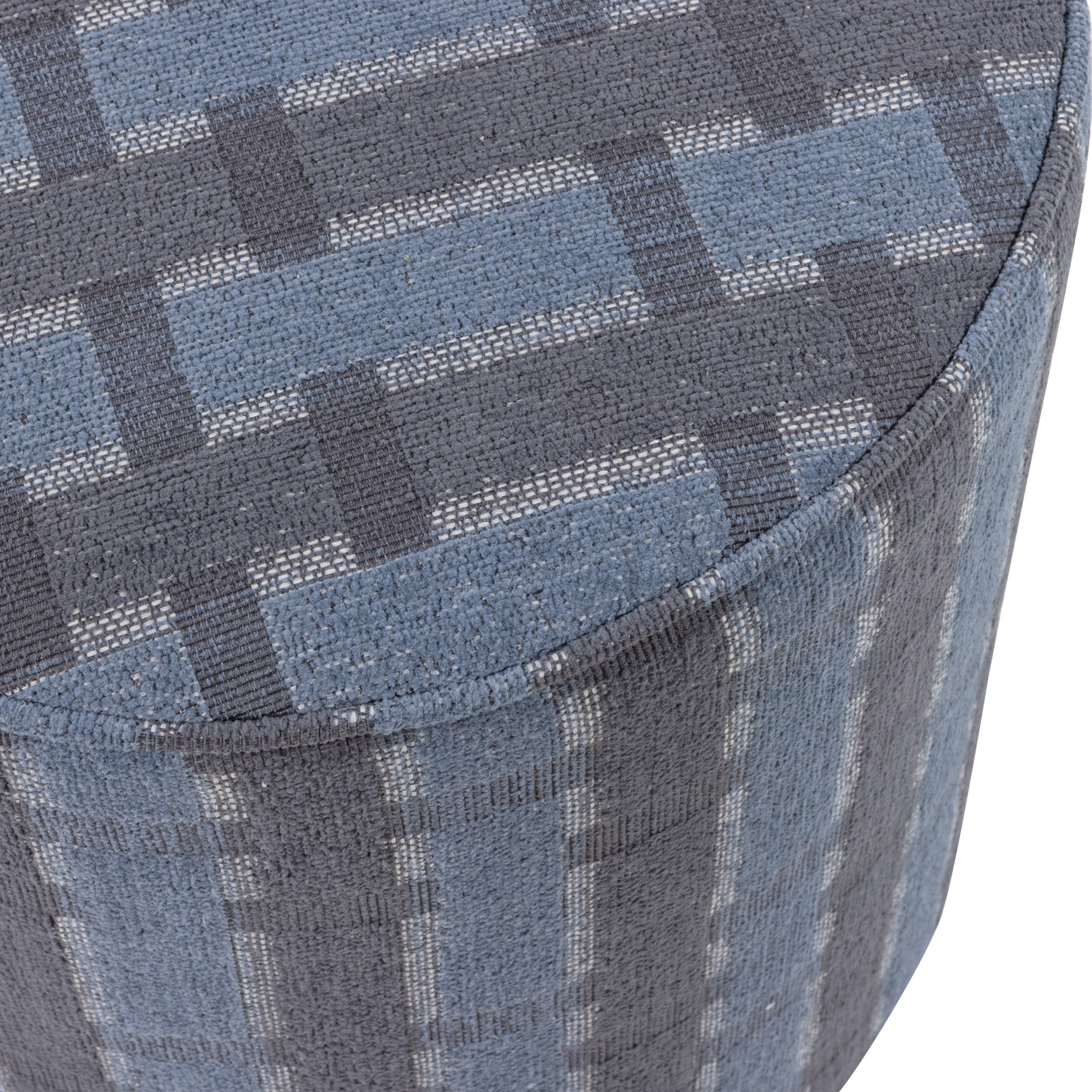 Gray SARLI Pouf with Blue