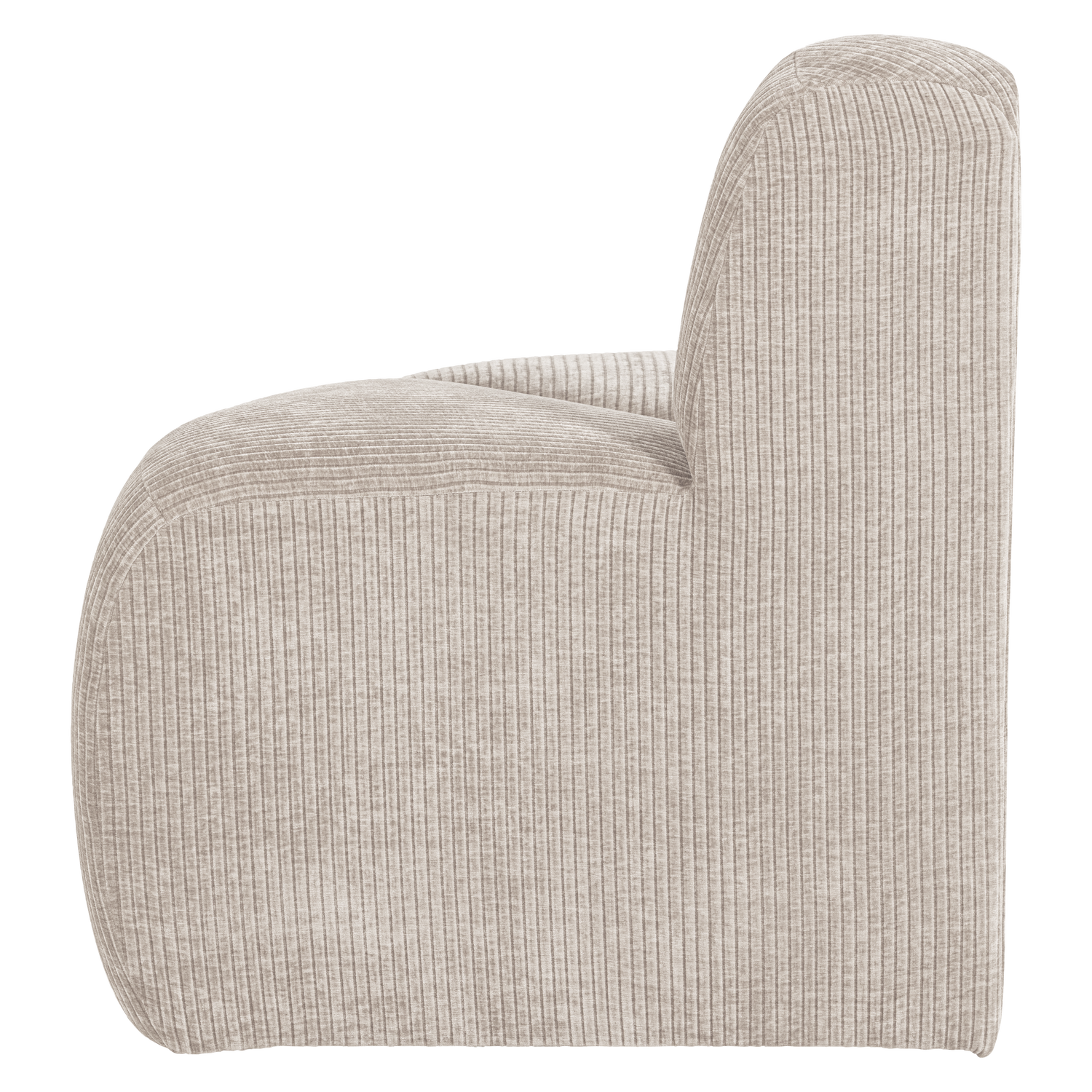 Modulares Sofa MOJO - abgerundetes Eckelement in Ecru Cord