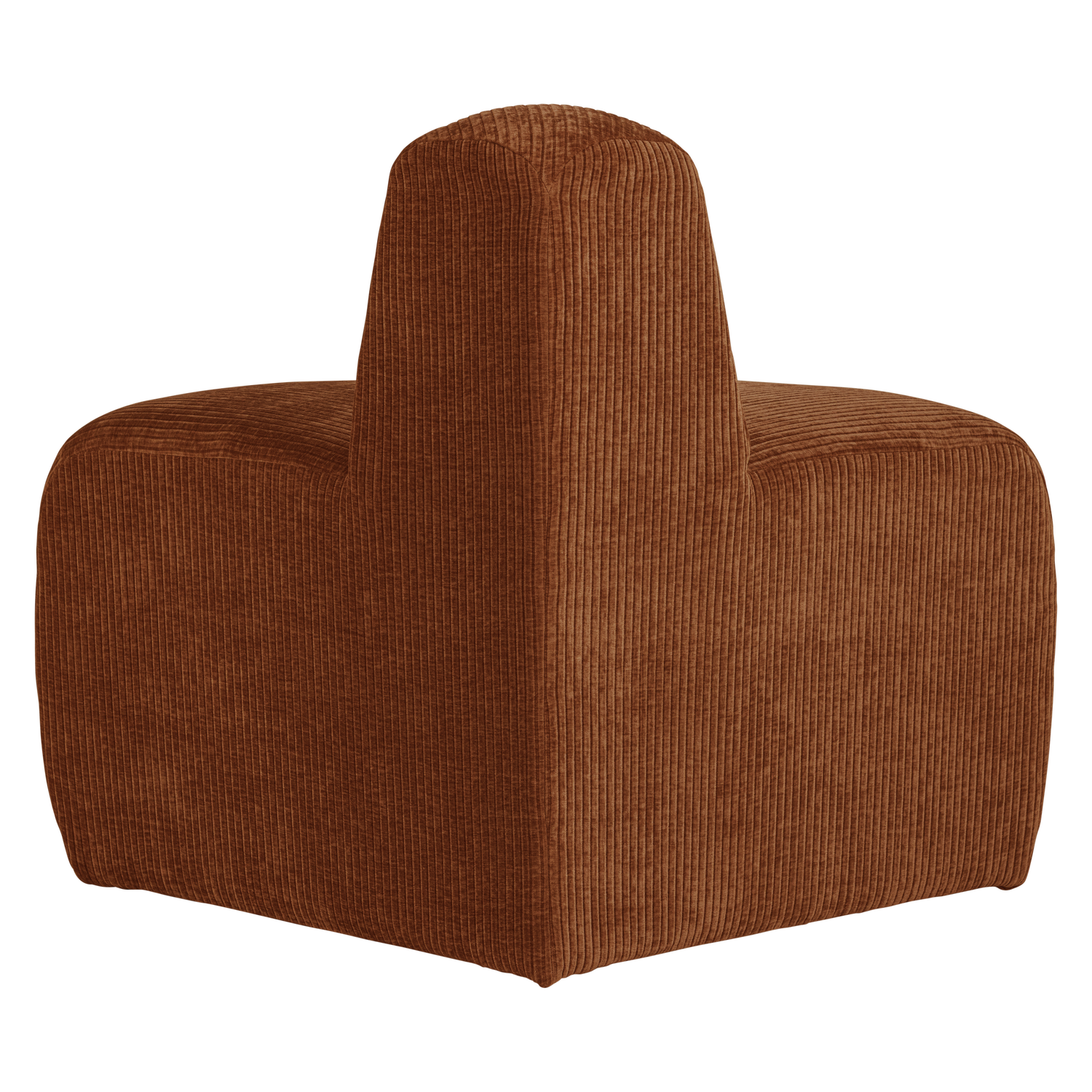 MOJO BENCH Modular Sofa - Rounded Corner Element in Brick Brown Corduroy