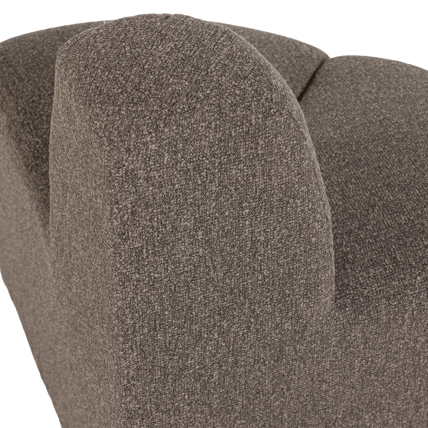 Sofa modułowa MOJO BENCH - element narożny zaokrąglony brązowy bouclé – styl nowoczesny
