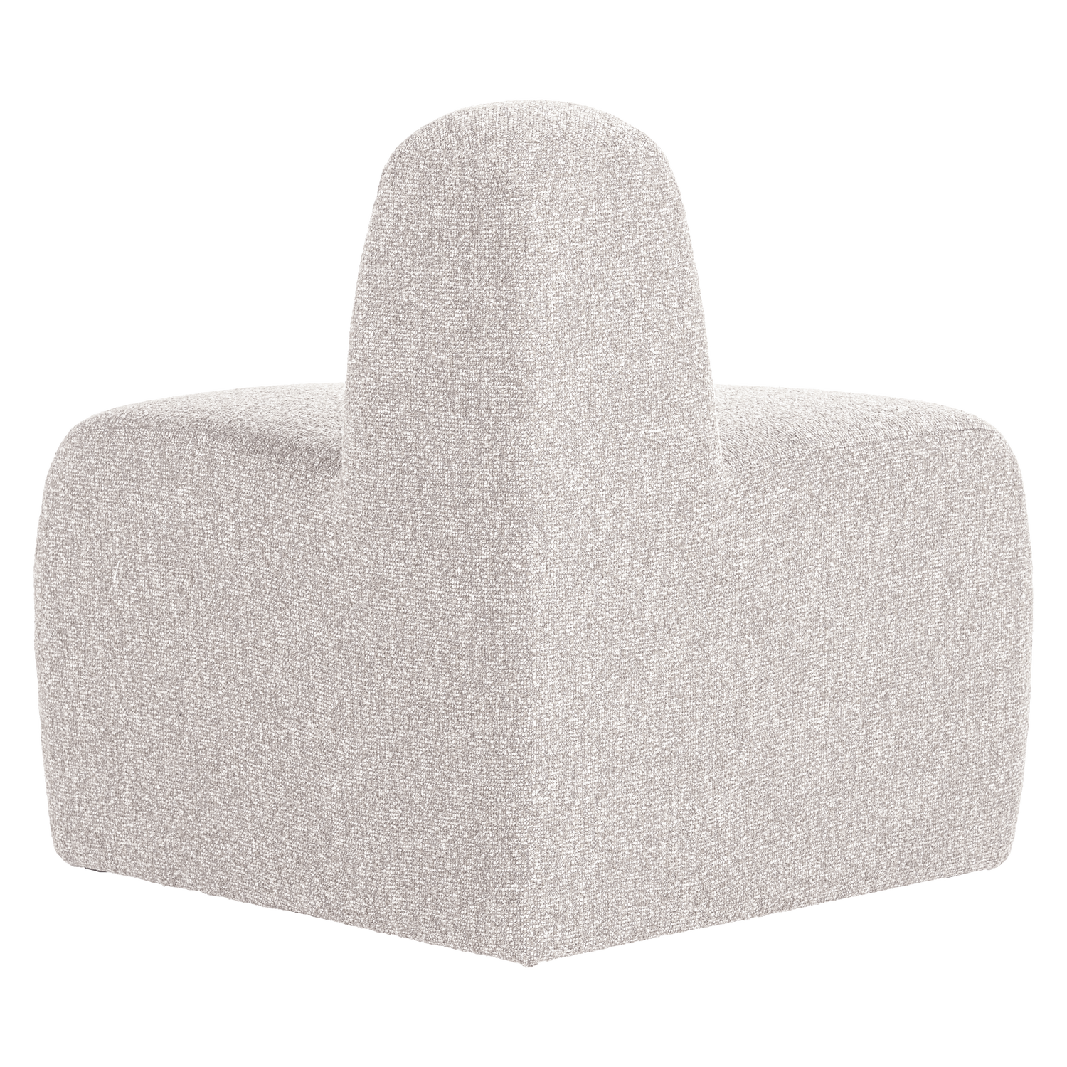 Modulaire bank MOJO BENCH - afgeronde hoekelement ecru bouclé